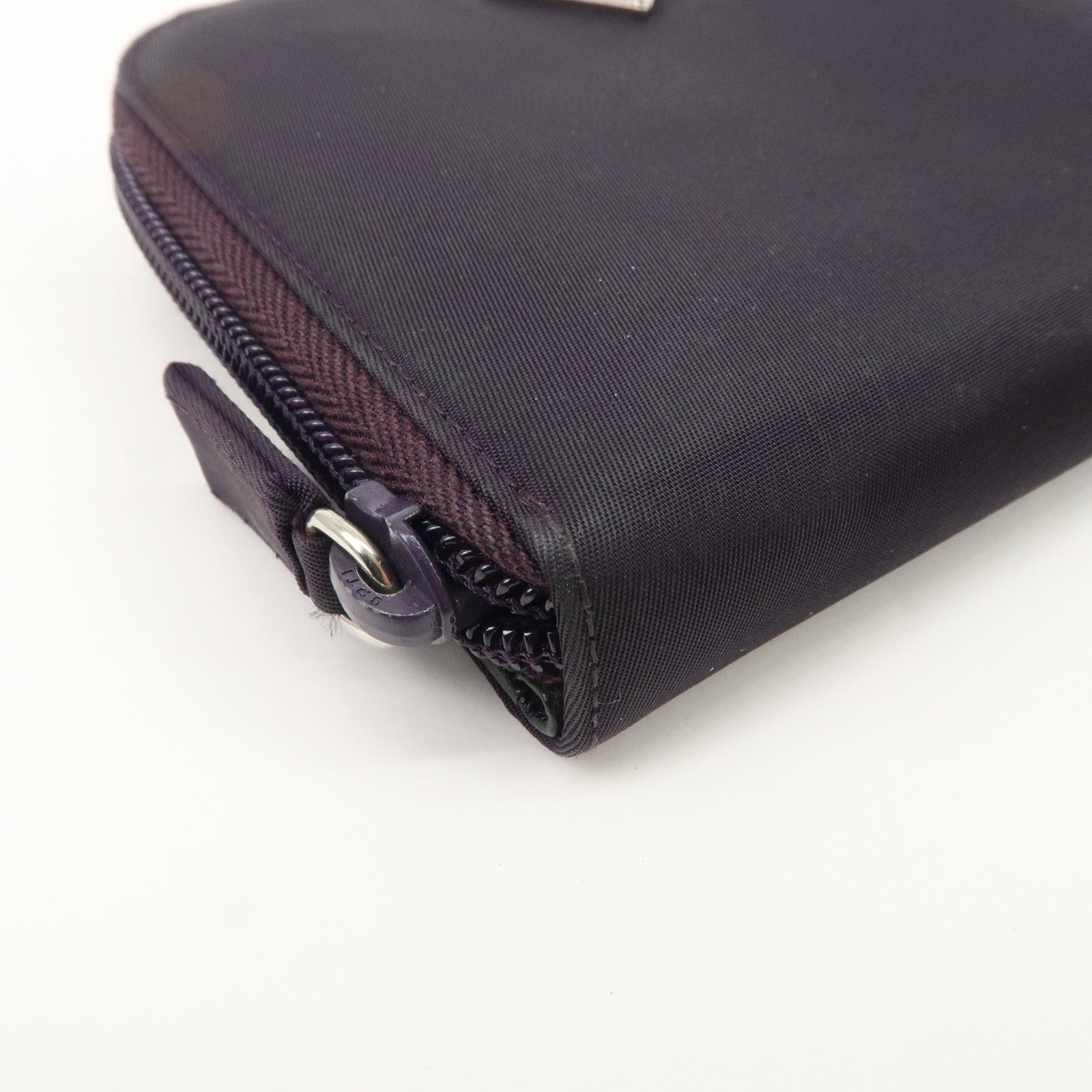 PRADA Nylon Bi-fold Round Zippy Compact Wallet Black