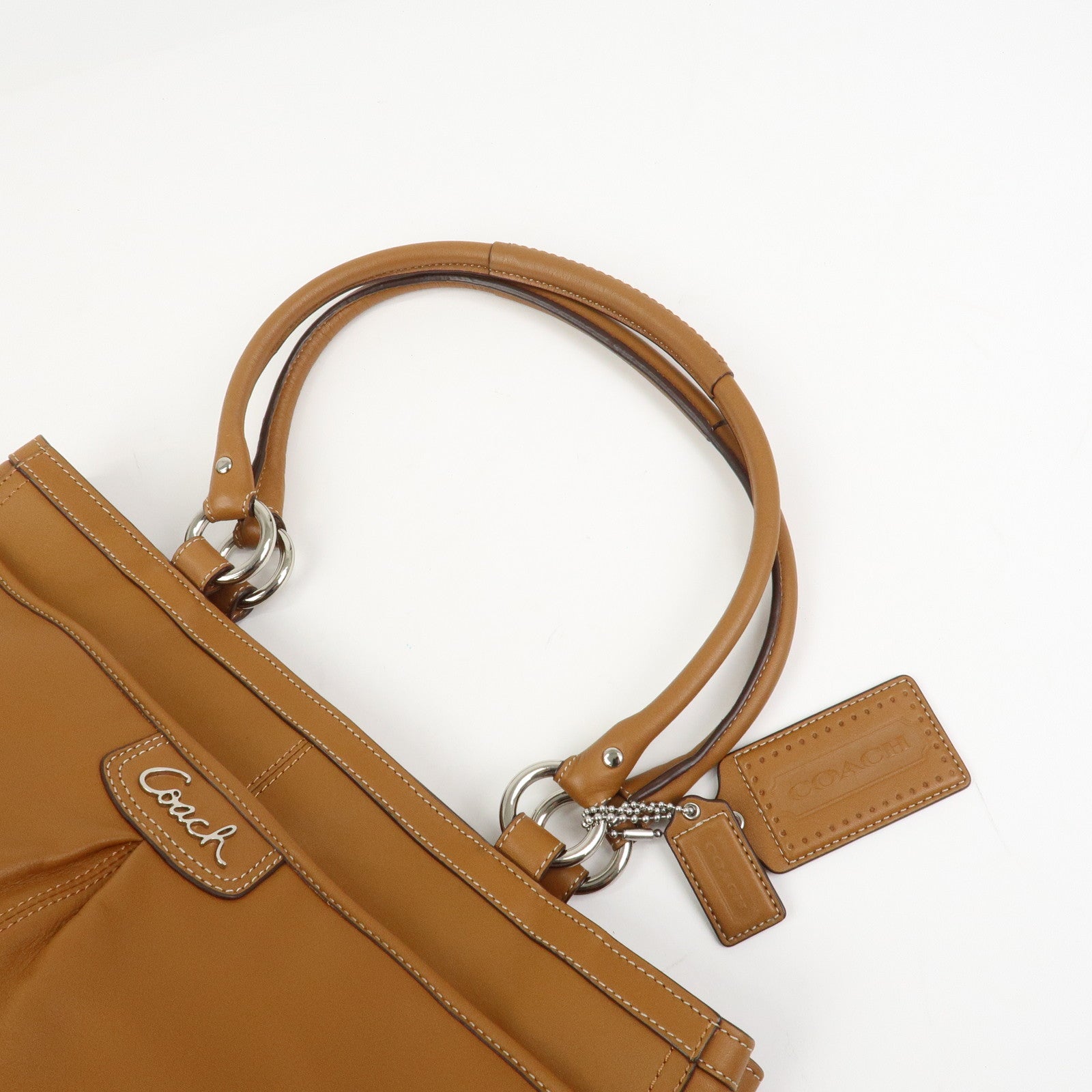 COACH Signature Canvas Leather Set of 2 Hand Bag Black Brown