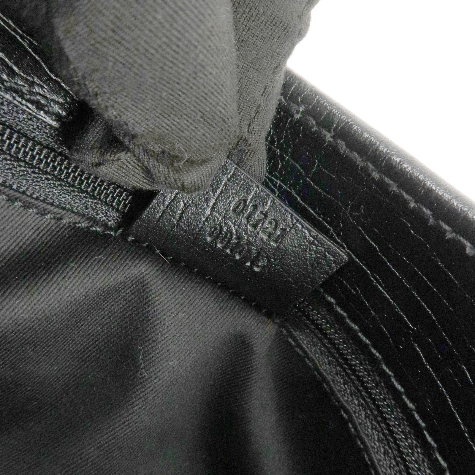 GUCCI Jackie GG Canvas Leather Shoulder Bag Hand Bag Black 01721 Used