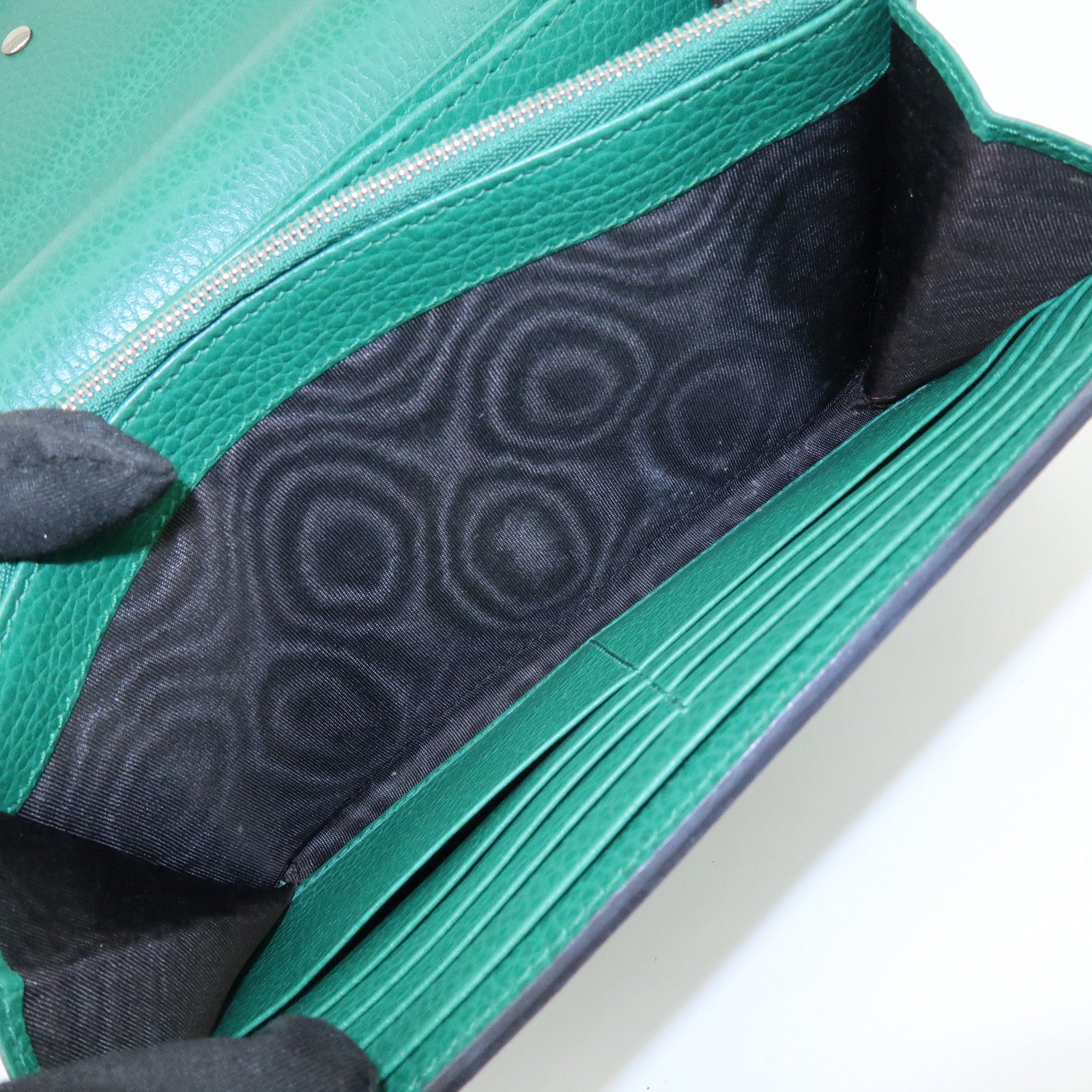 GUCCI Dionysus Leather Chain Shoulder Bag Wallet Green 401231