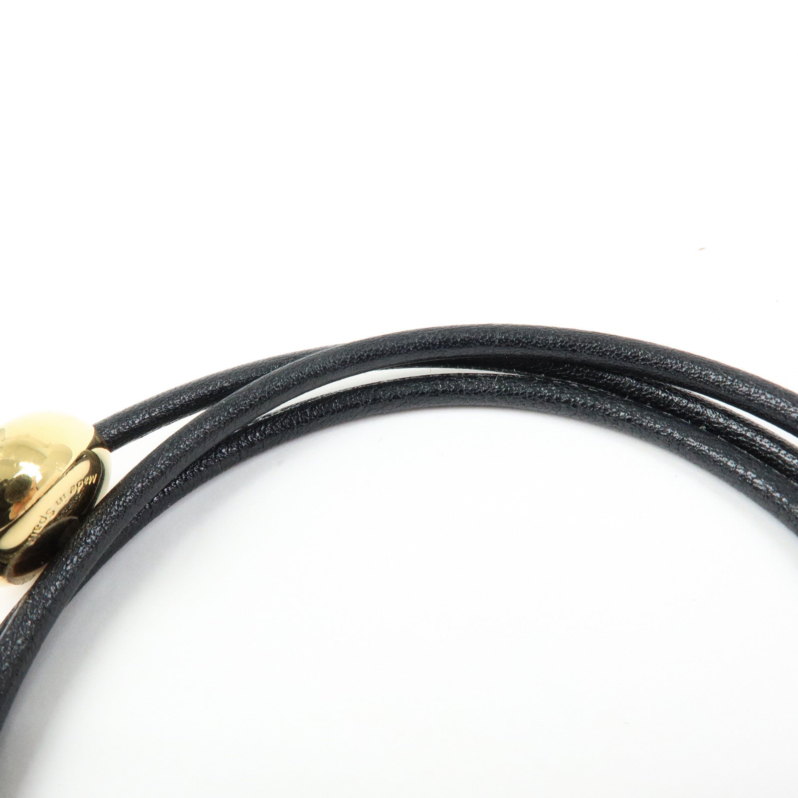 LOEWE Anagram Leather Pebble Bracelet Black
