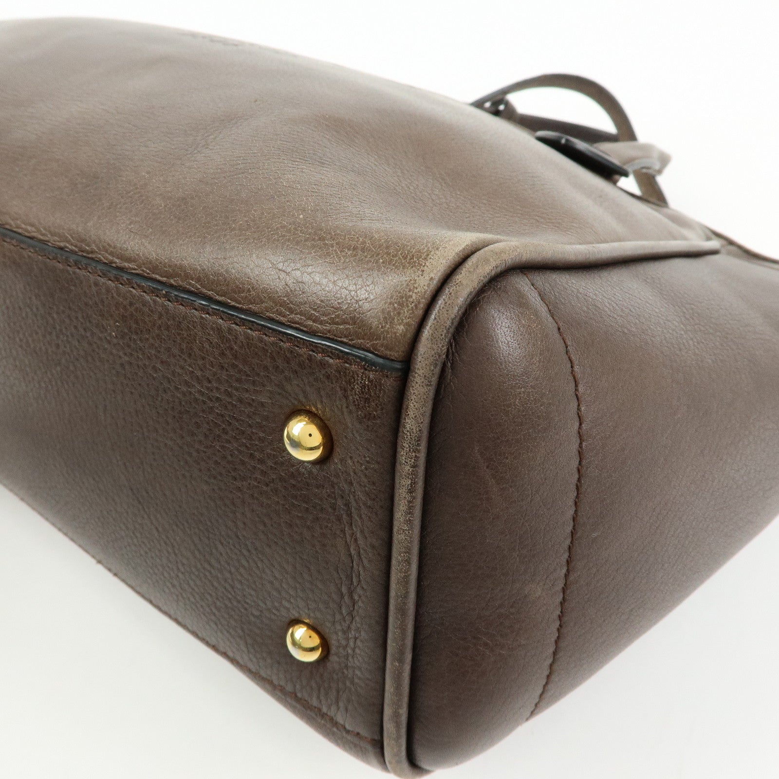 LOEWE MADRID1846 Leather Tote Bag Hand Bag Brown