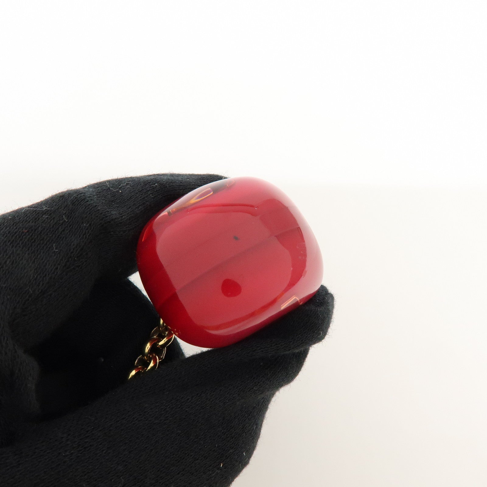 Louis Vuitton Resin Porte Cles Pomme Bag Charm Key Chain Red M66495