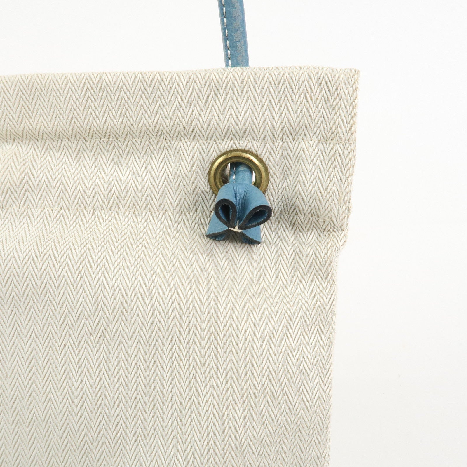 HERMES Aline PM Canvas Leather Shoulder Bag Blue