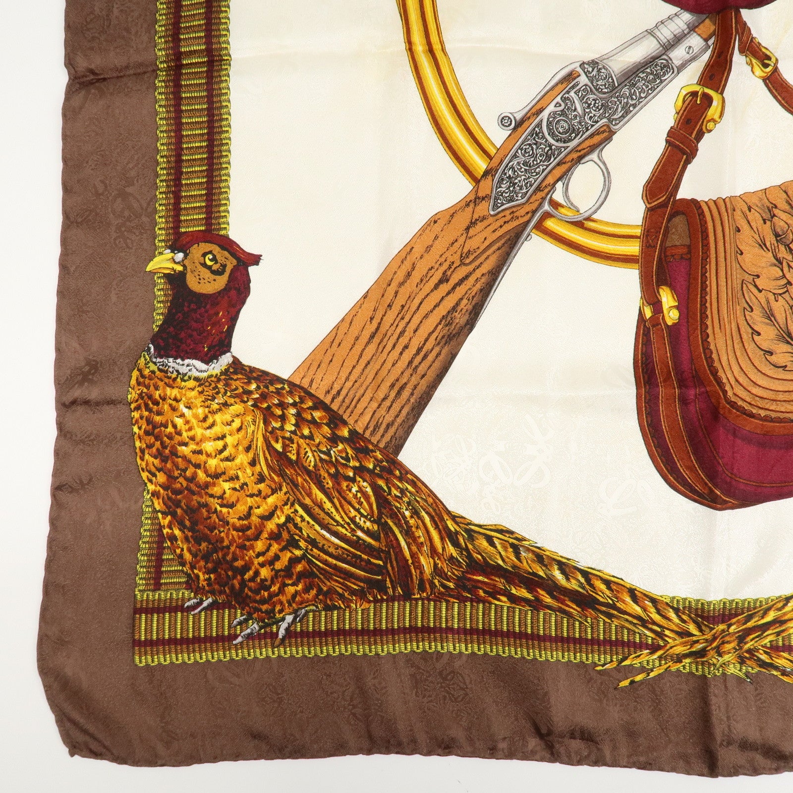 LOEWE Silk 100% Scarf Brown White