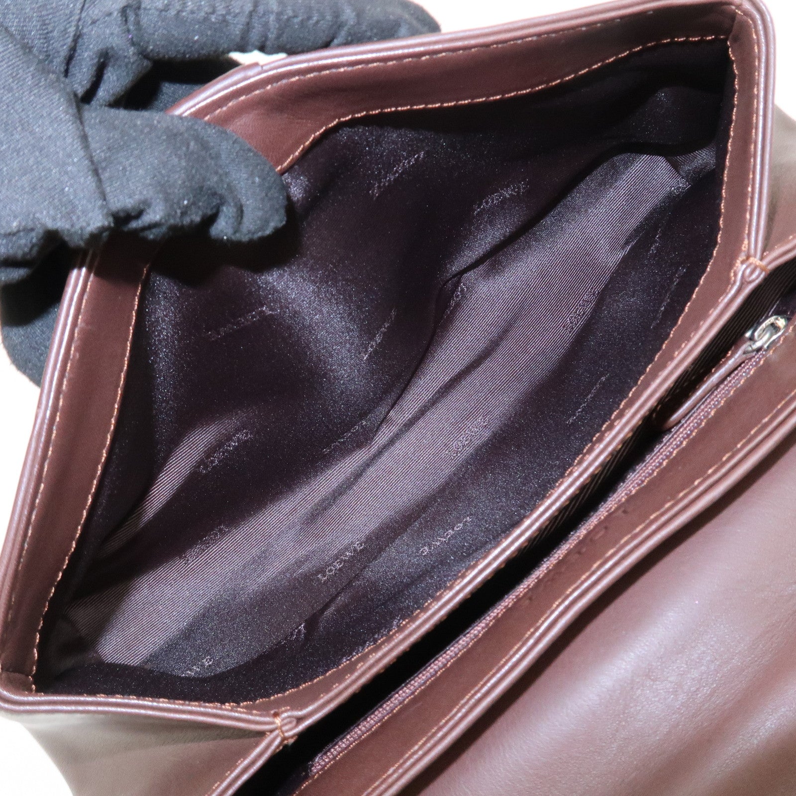 LOEWE Anagram Leather Hand Bag Shoulder Bag Brown