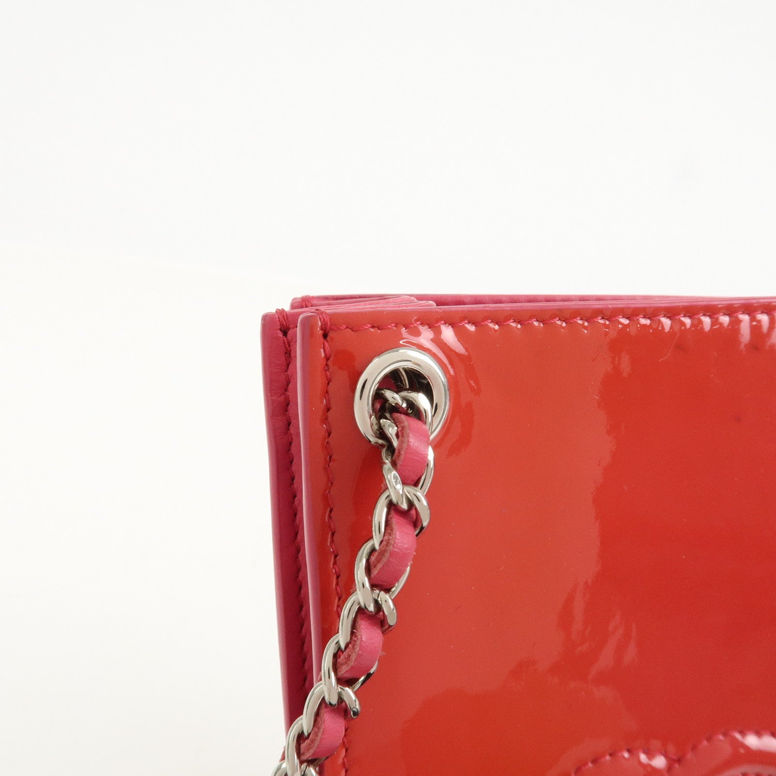 CHANEL COCO Mark Chain Shoulder Crossbody Bag Red Pink A92304