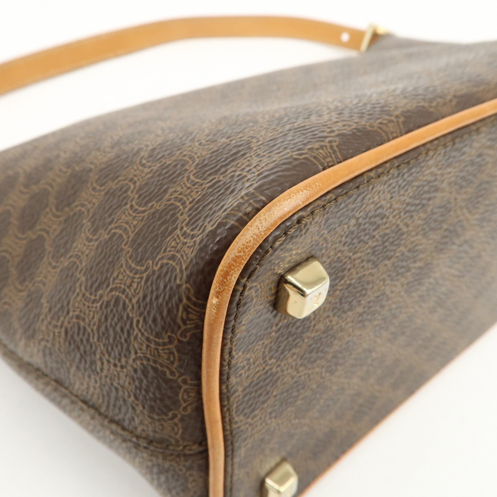 CELINE Macadam PVC Leather Shoulder Bag Brown