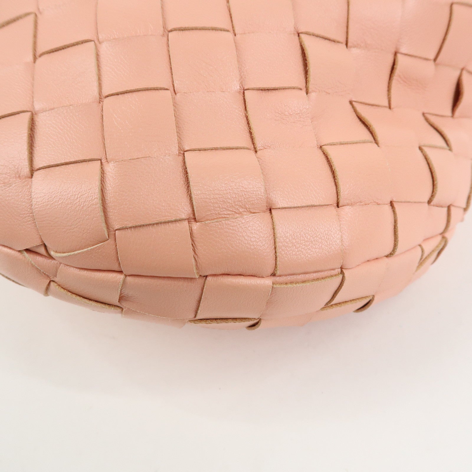 BOTTEGA VENETA Mini Jodie Intrecciato Leather Hand Bag Pink