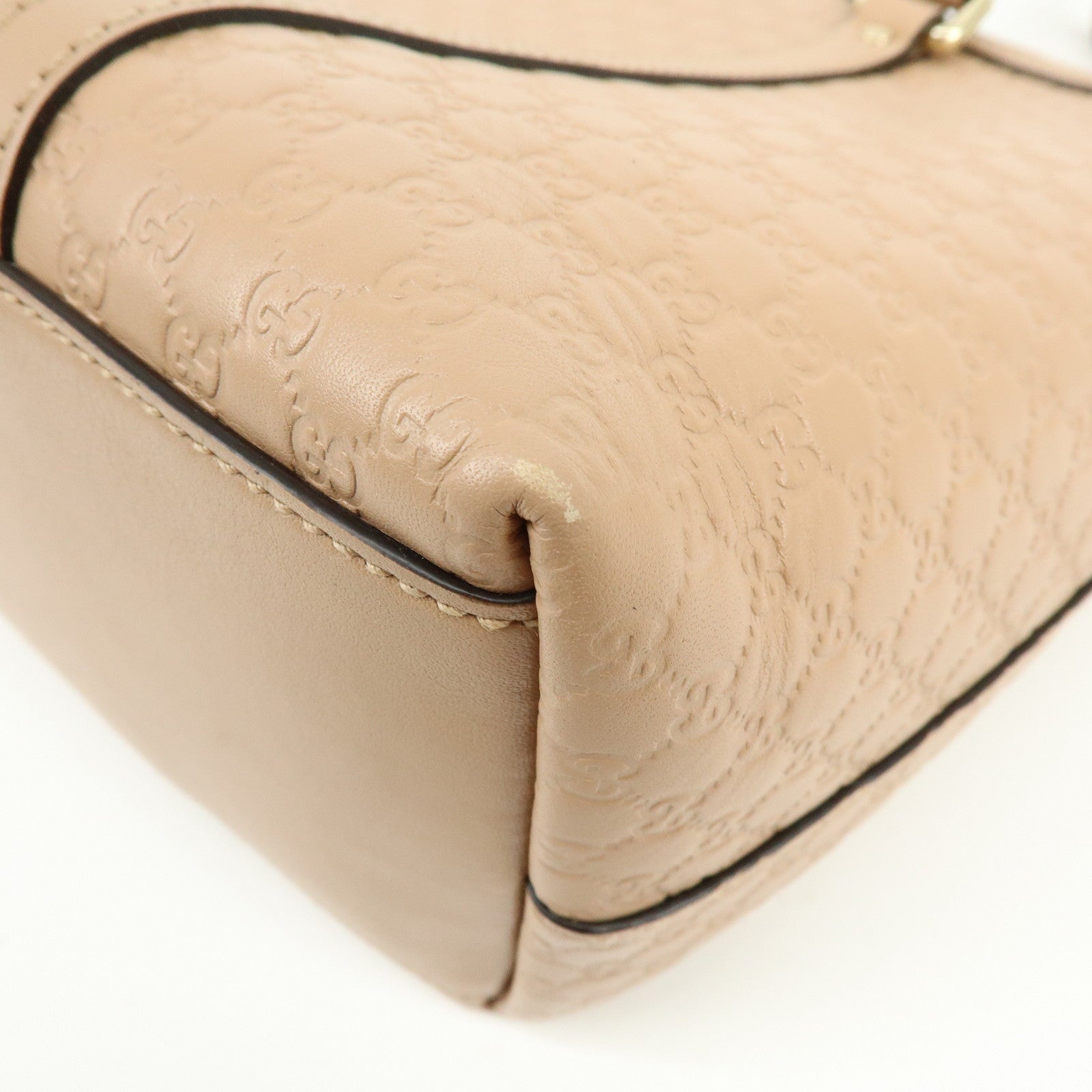 GUCCI Microguccissima Leather 2Way Shoulder Bag Pink Beige 449656