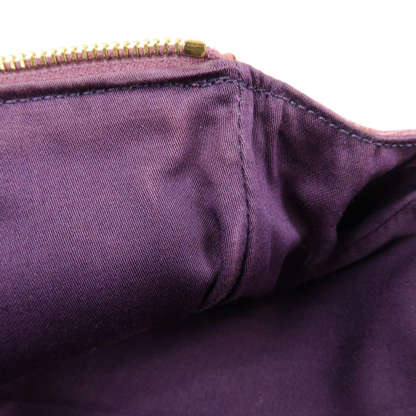 MIU MIU Logo Embossed Leather Clutch Bag Wristlet Bag Purple