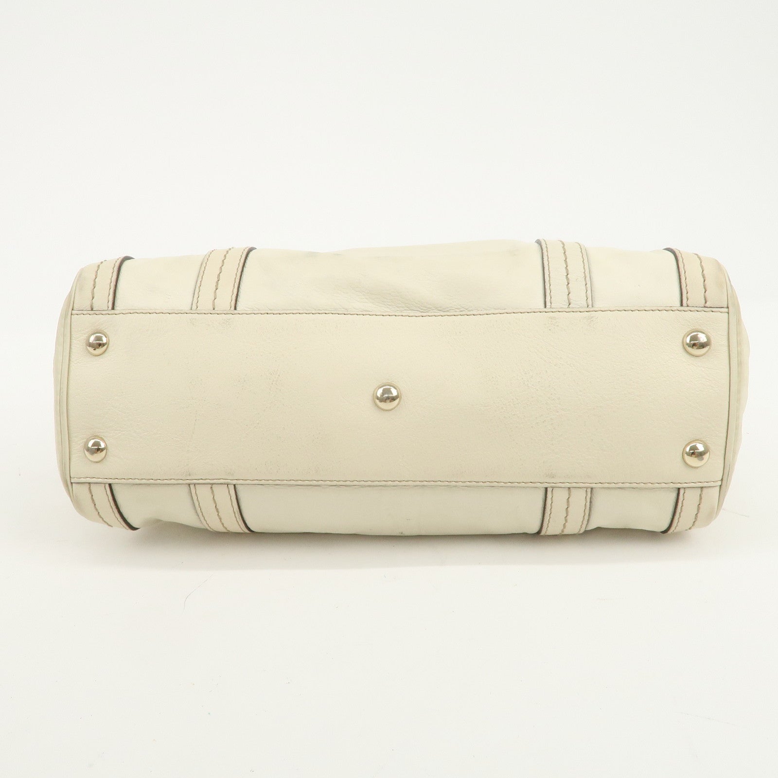 GUCCI Historia Interlocking G Leather Mini Boston Bag Ivory 181487