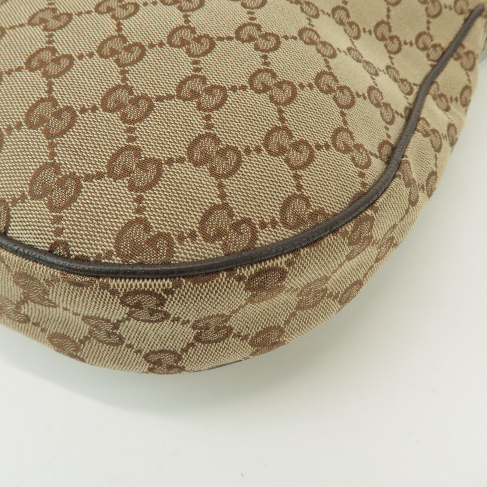 GUCCI Sherry GG Canvas Leather Shoulder Bag Body Bag Beige 122790
