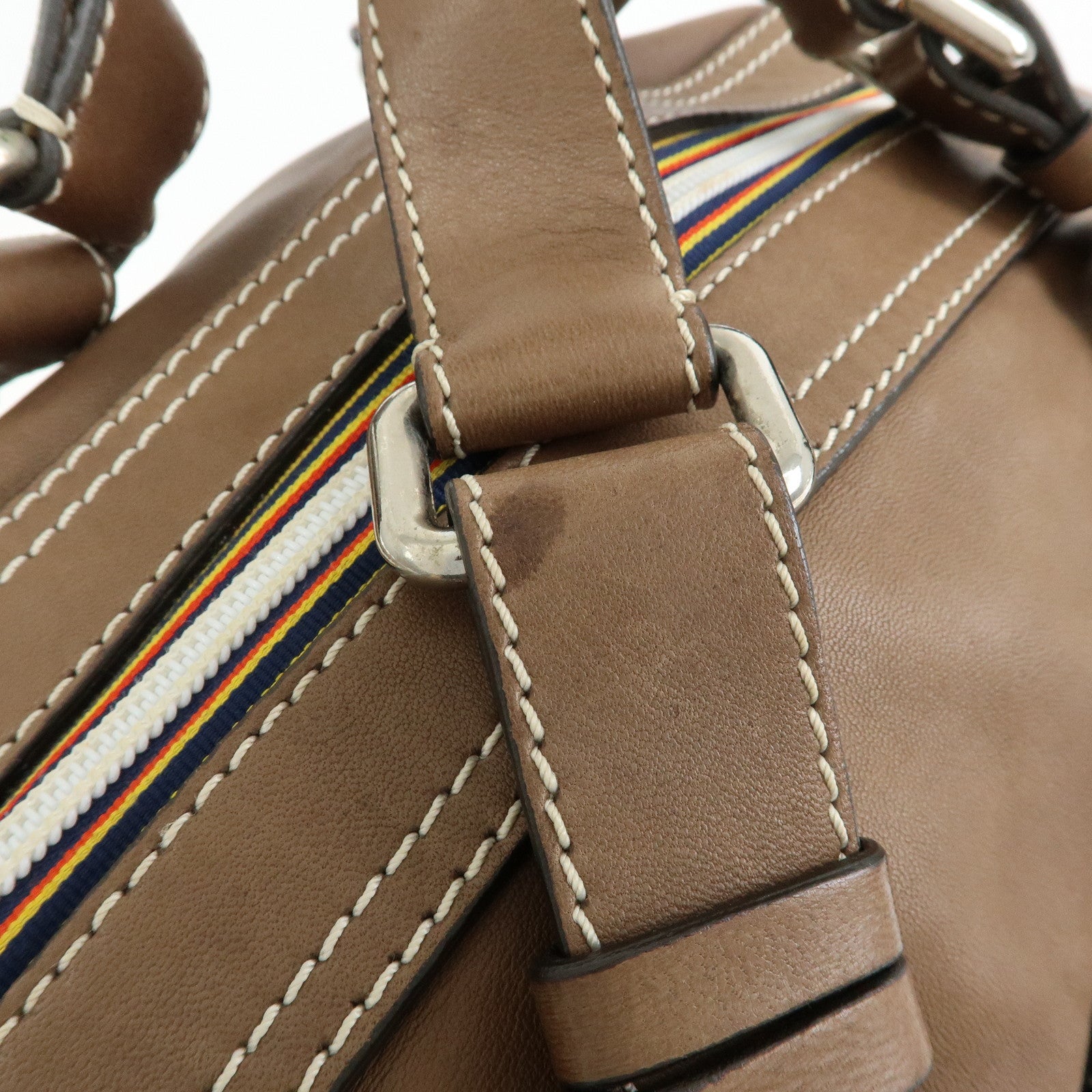 Chloe Patsy Leather Boston Bag Shoulder Bag Hand Bag Brown