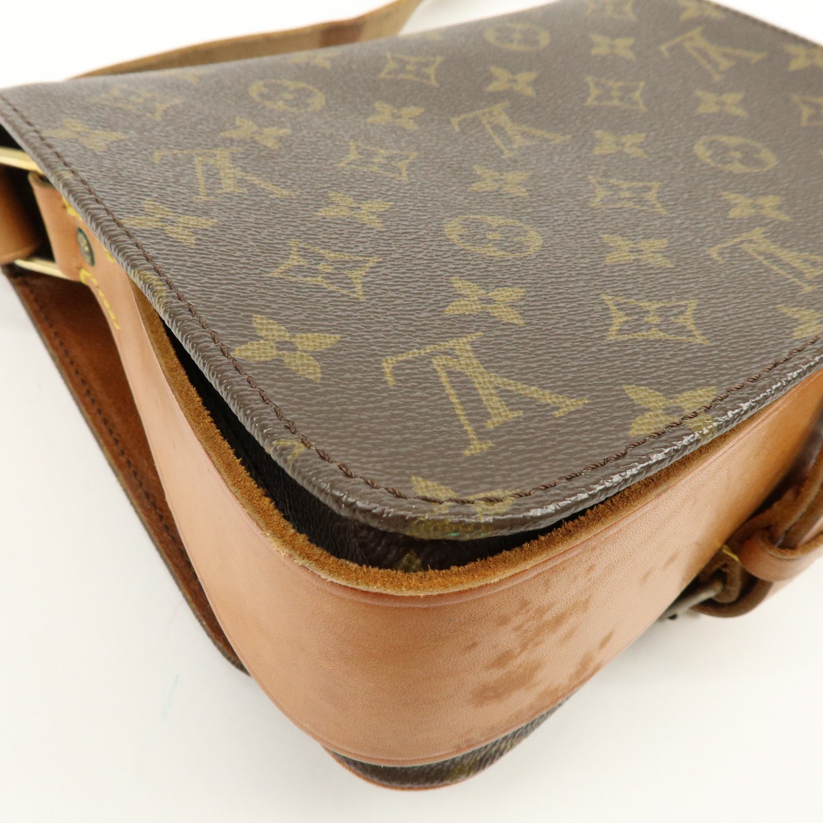 Louis Vuitton Monogram Cartouchiere MM Shoulder Bag Brown M51253