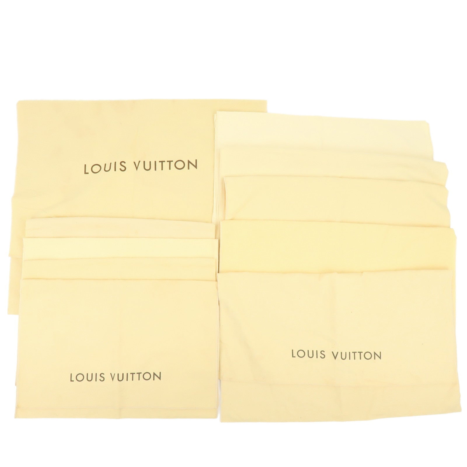 Louis Vuitton Set of 10 Dust Bag Storage Bag Flap Style Beige