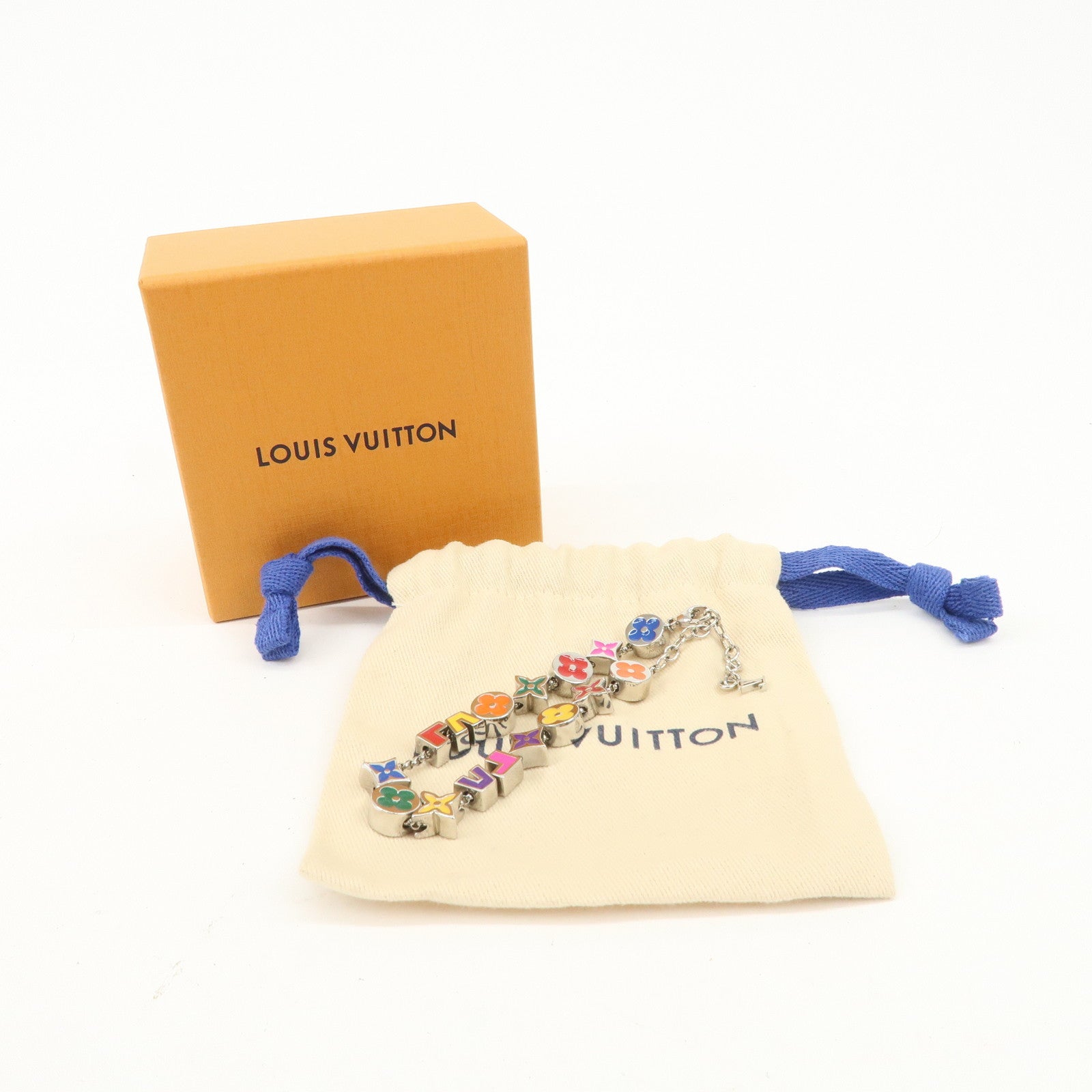 Louis Vuitton Monogram Party Bracelet Multicolor Silver M1545