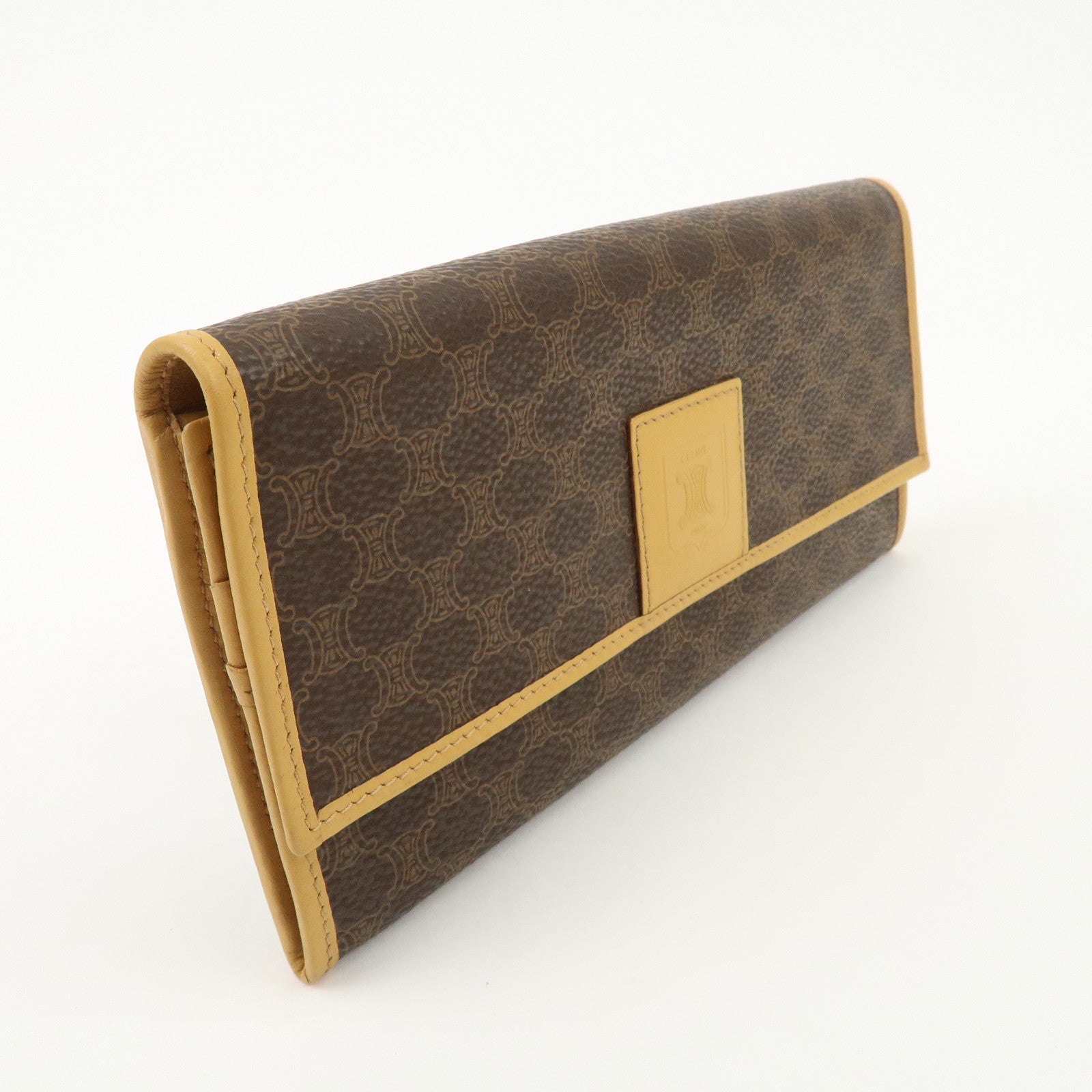 CELINE Macadam PVC Leather Long Wallet Brown