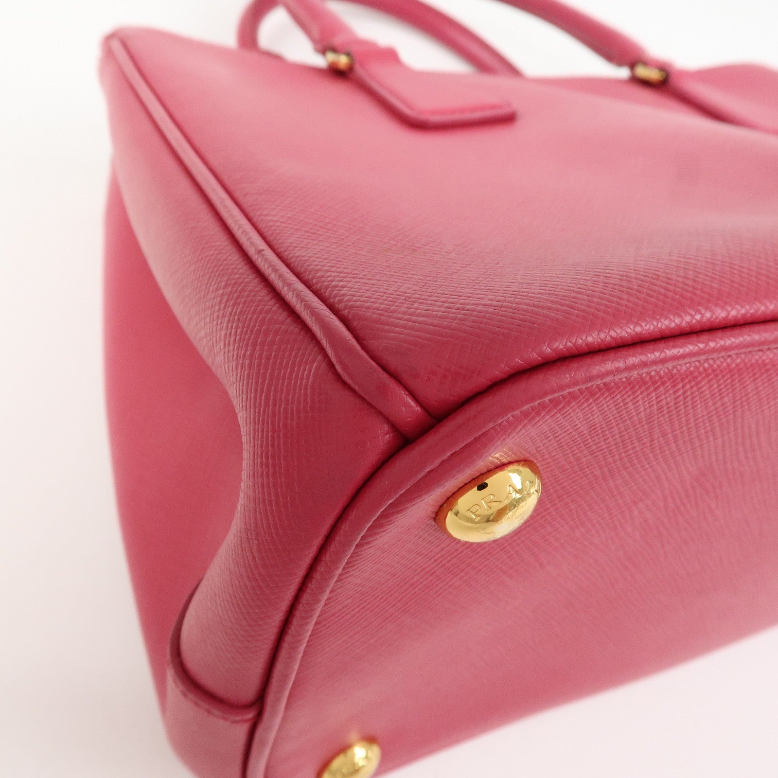 PRADA Saffiano Leather Galleria 2Way Hand Shoulder Bag Pink 1BA863