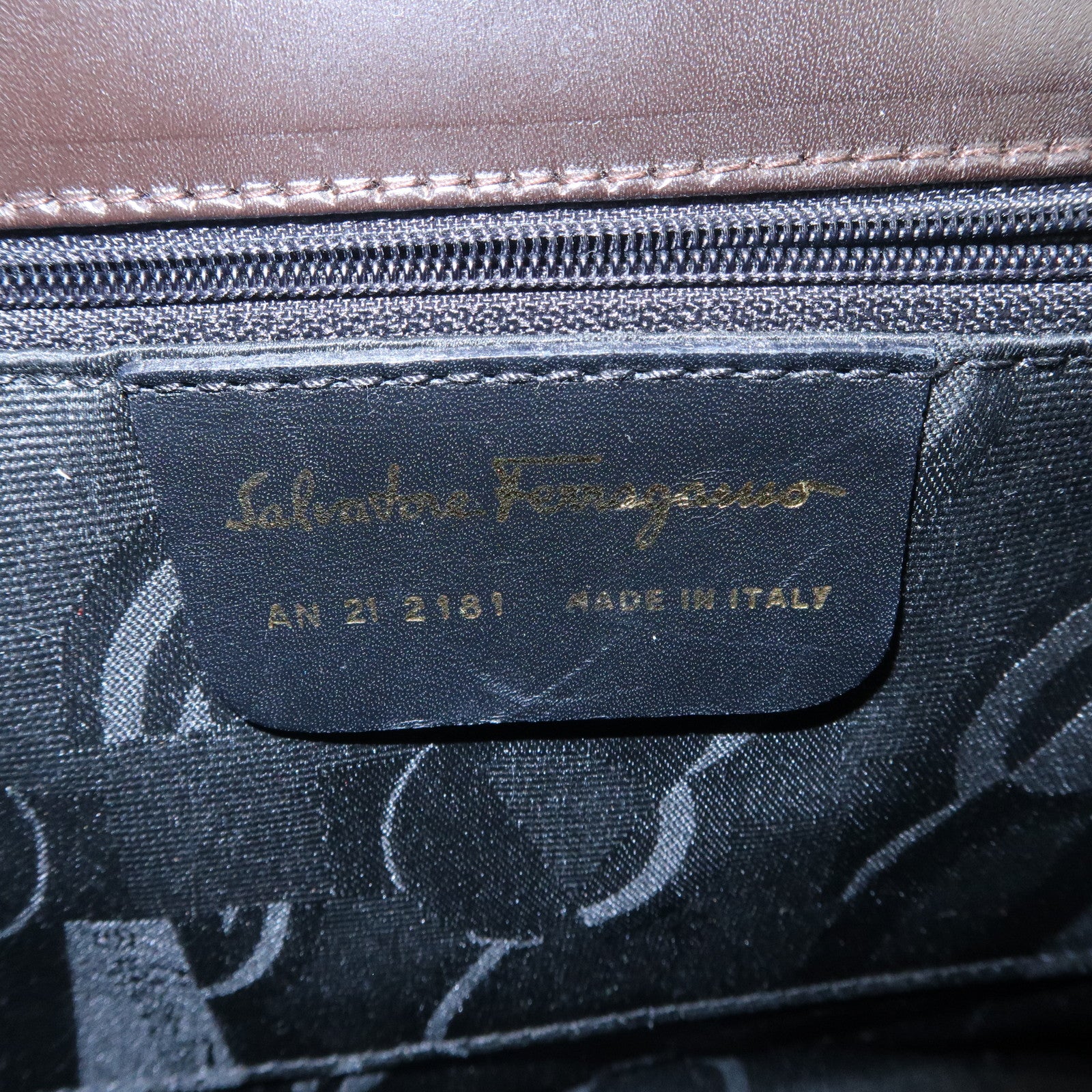 Ferragamo Gancini Leather 2Way Hand Bag Shoulder Bag Brown