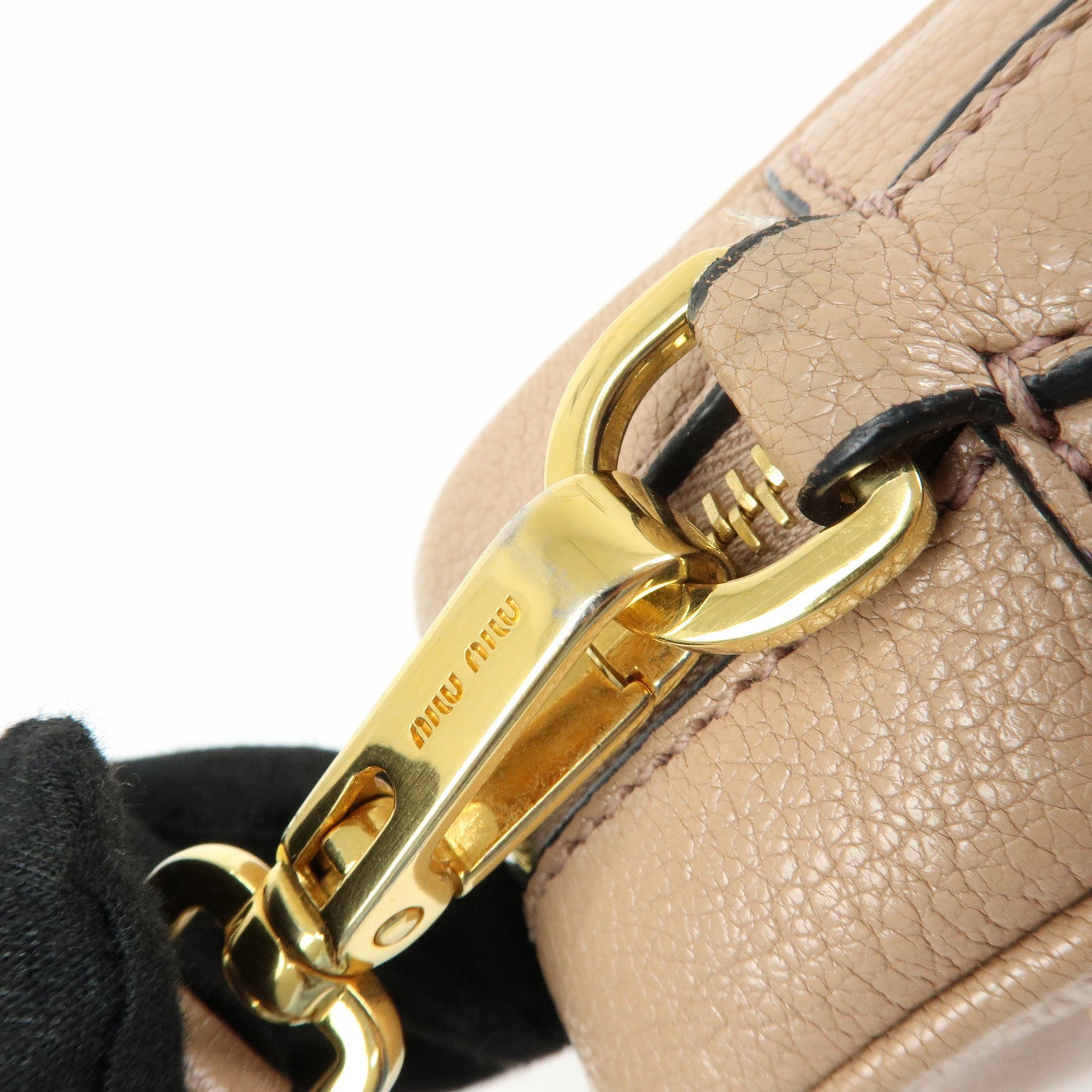MIU MIU Madras Leather Camera Bag Shoulder Bag Crossbody Bag Beige