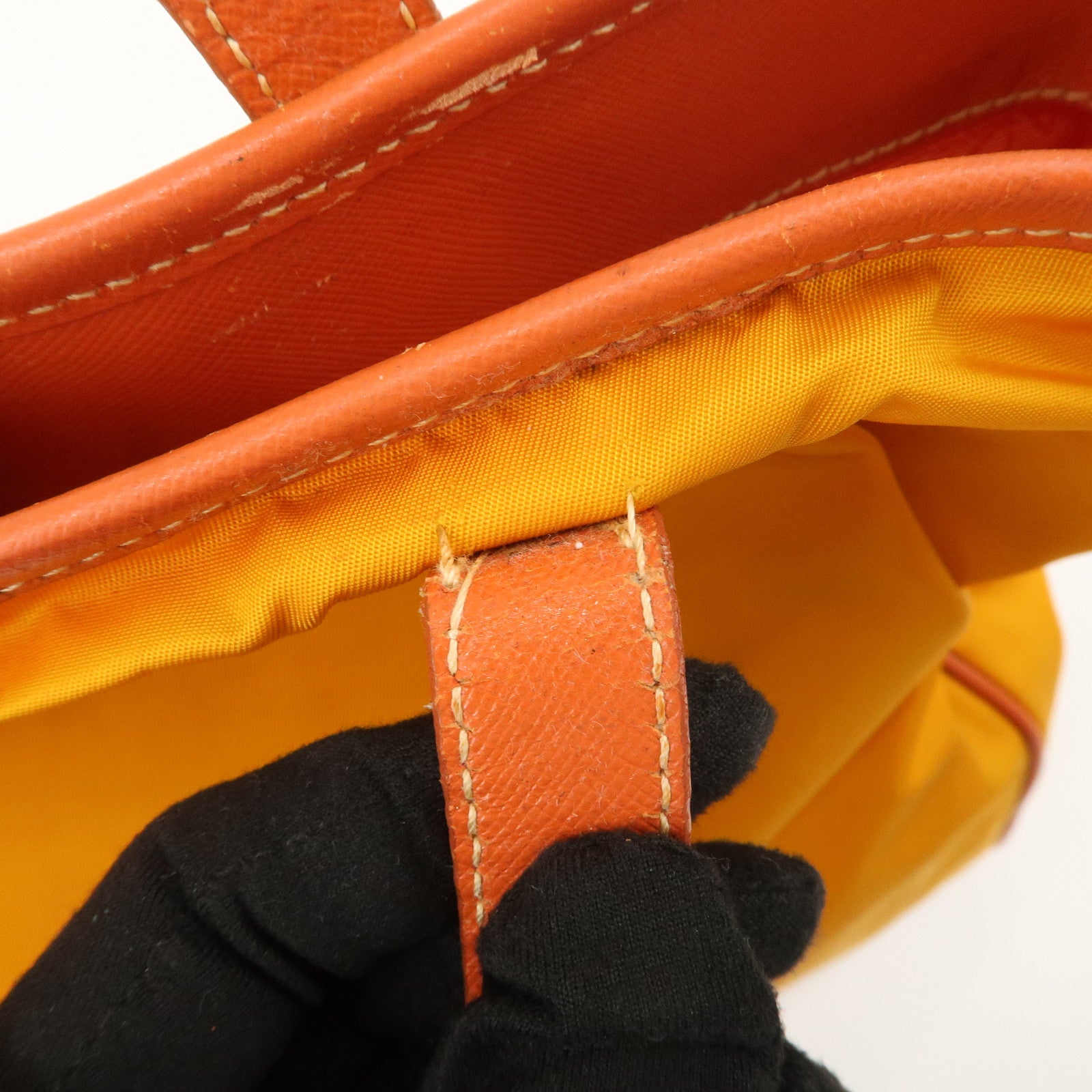PRADA Logo 2Way Bag Tote Bag Shoulder Crossbody Bag Orange BN1473