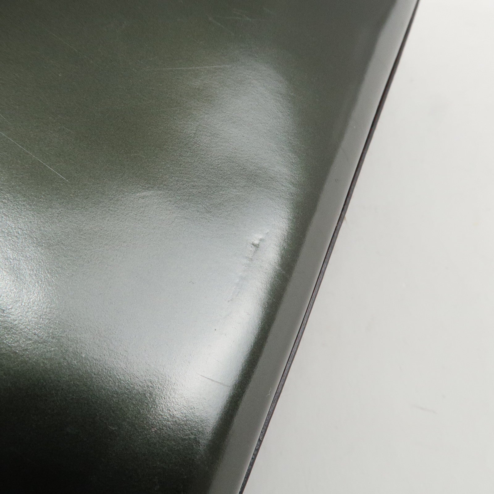 Christian Dior Enamel Leather Maris Pearl Shoulder Bag Hand Bag Khaki Used