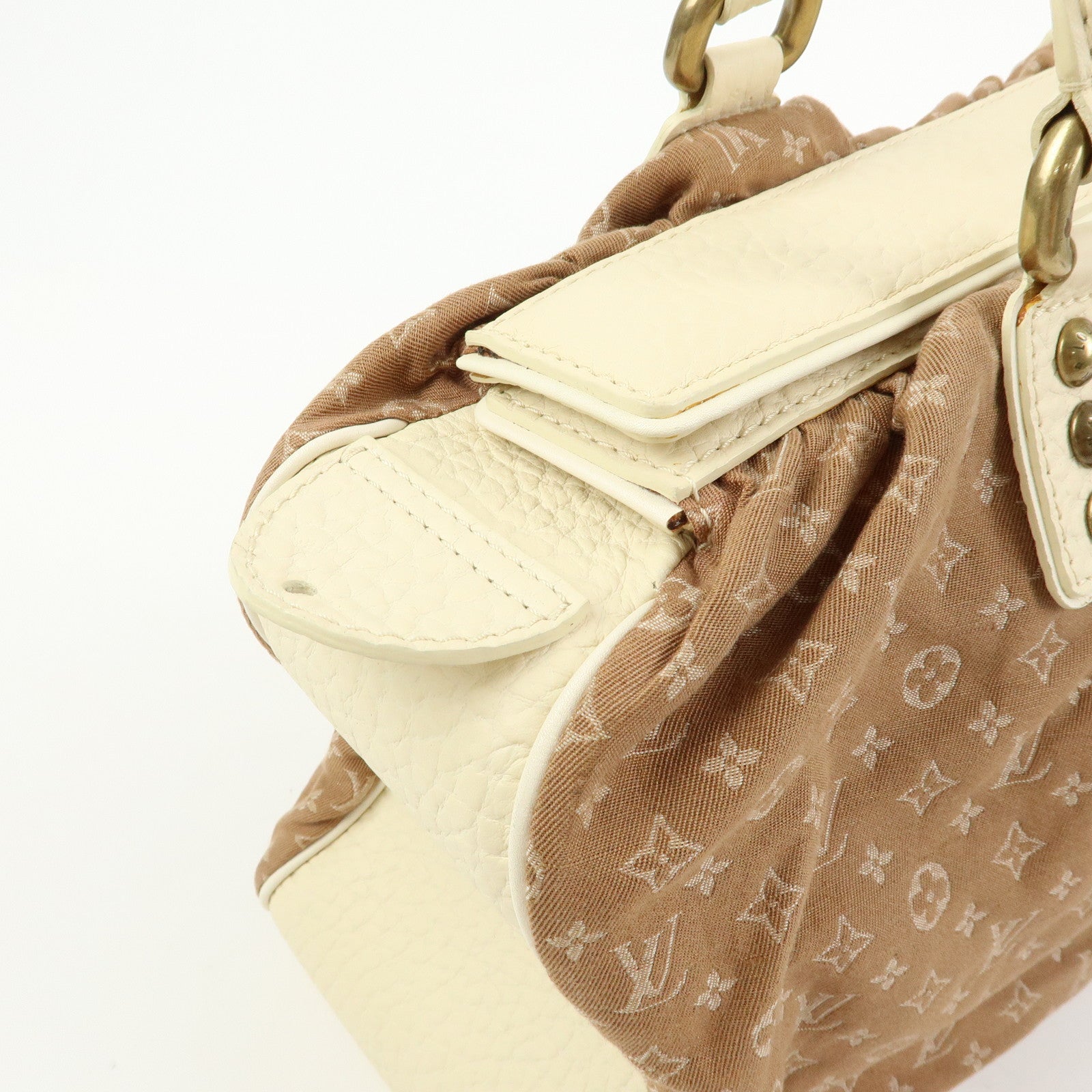 Louis Vuitton Monogram Mini Lin Trapes GM Hand Bag Camel M40060