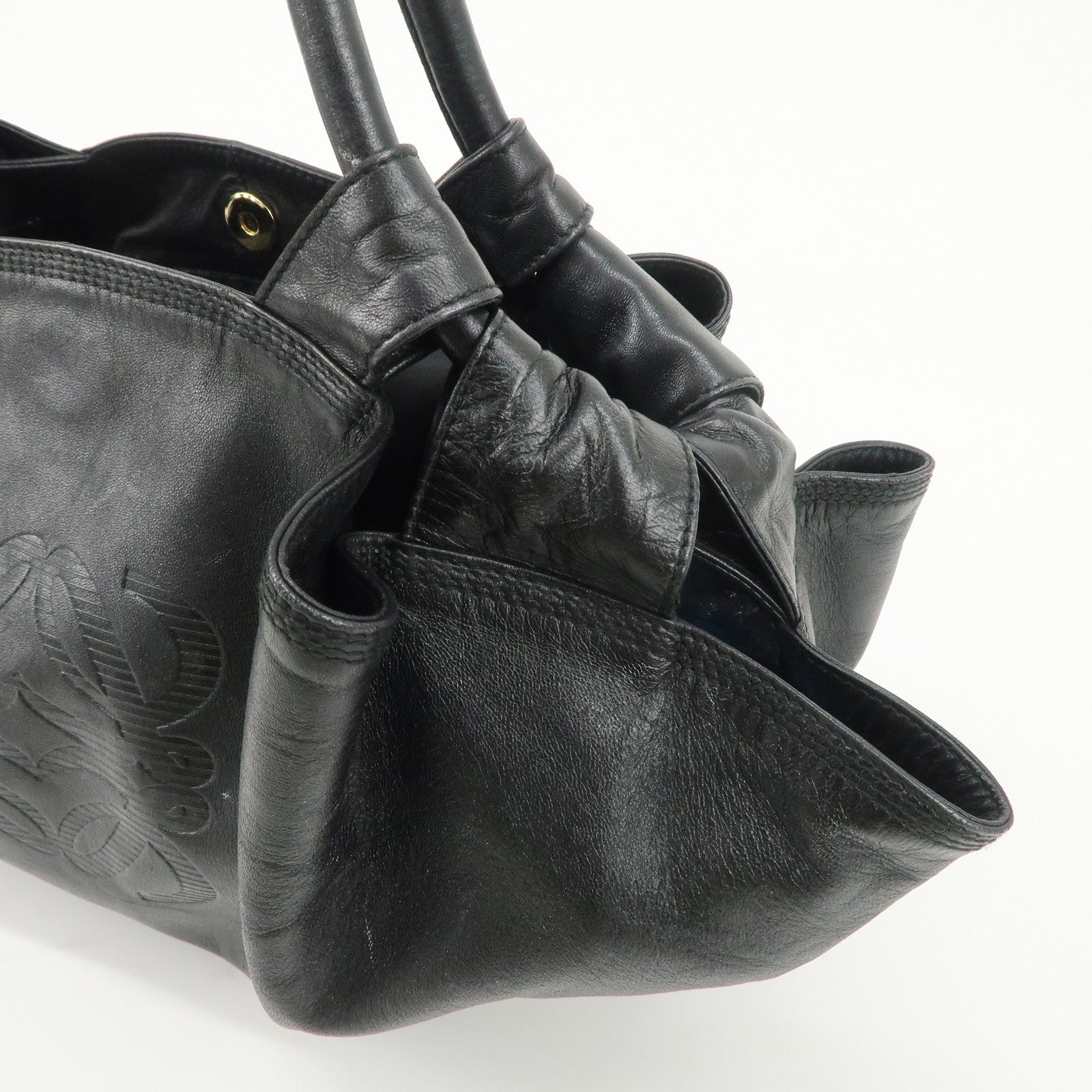 LOEWE Anagram Nappa Aire Leather Hand Bag Shoulder Bag Black