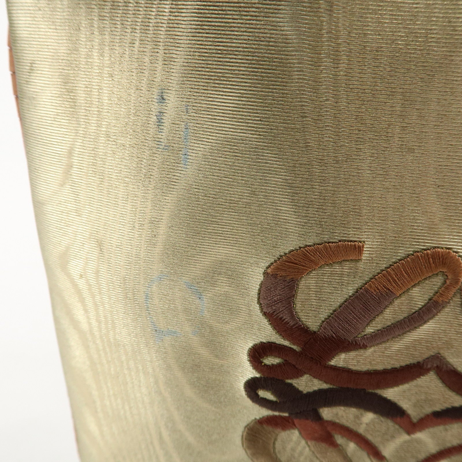 LOEWE Anagram Leather Canvas Shoulder Bag Crossbody Bag Beige Brown Used