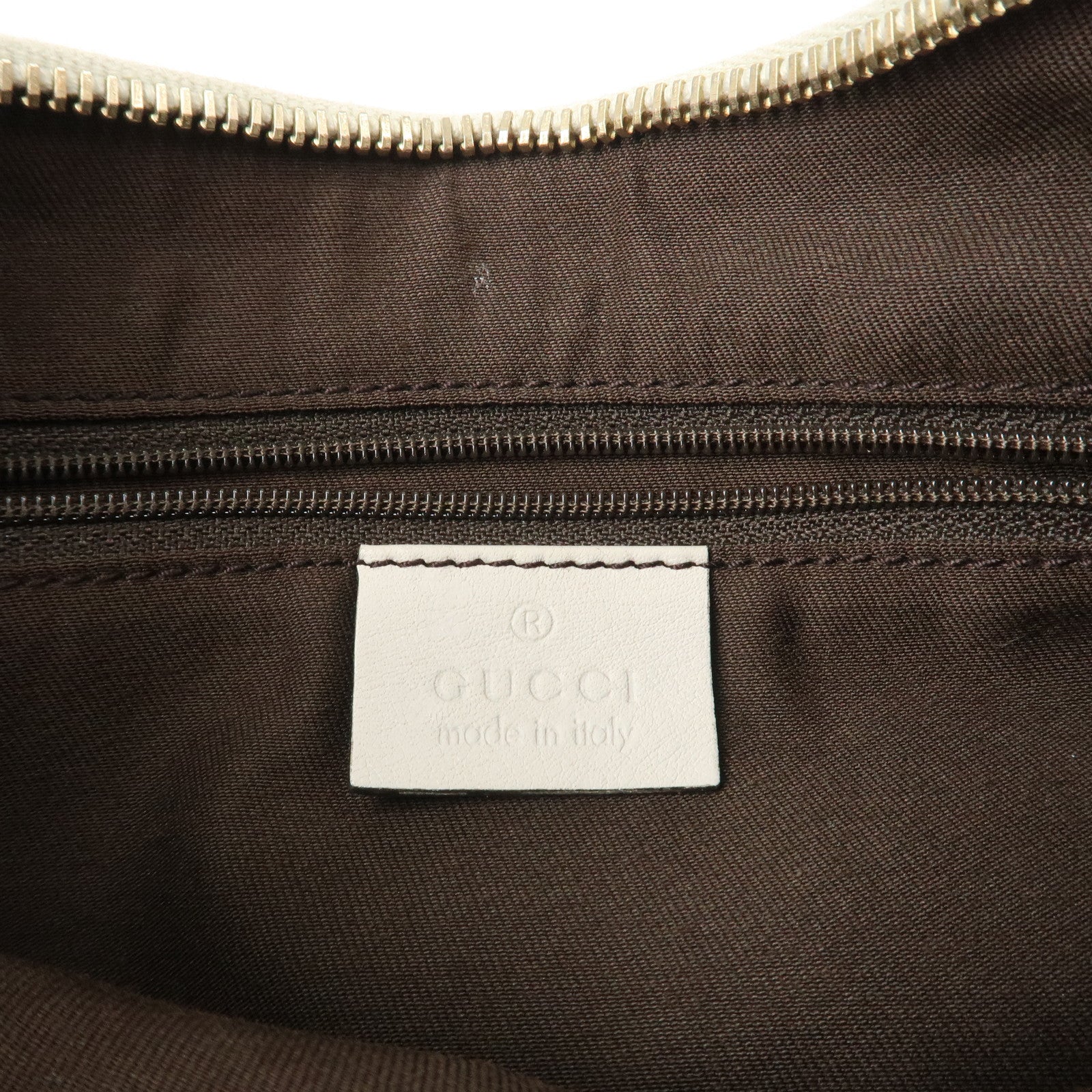 GUCCI Abbey GG Canvas Leather Shoulder Bag Beige White 190525