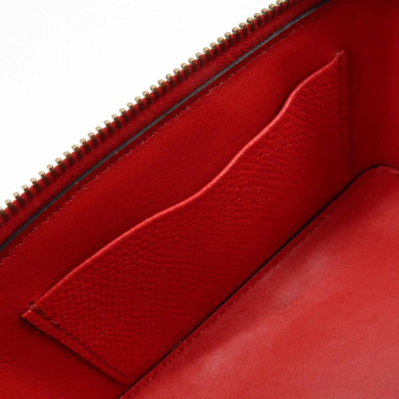 VALENTINO V Logo Leather 2Way Mini Hand Bag Chain Vanity Bag Red