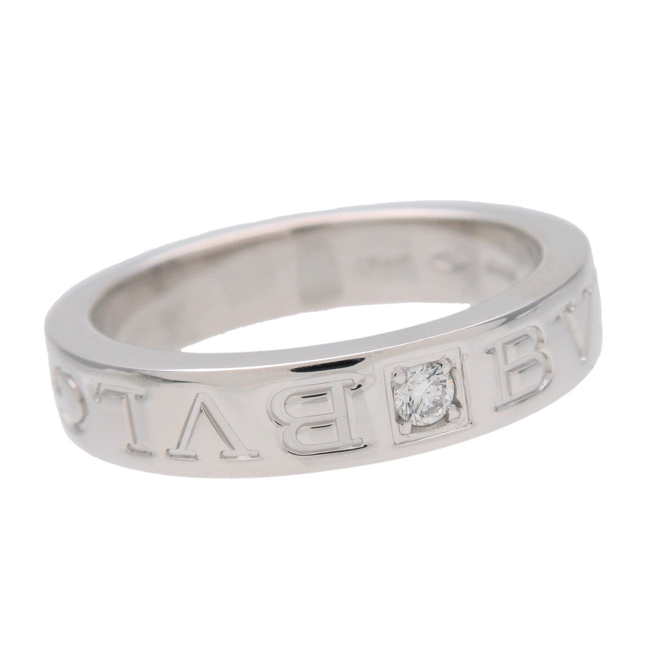 BVLGARI BVLGARI Double Logo 1P Daimond Ring K18 750WG #51 US5.5