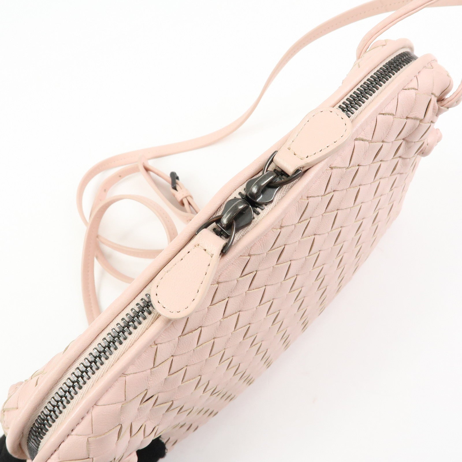 BOTTEGA VENETA Intrecciato Leather Shoulder Bag Pink 245354