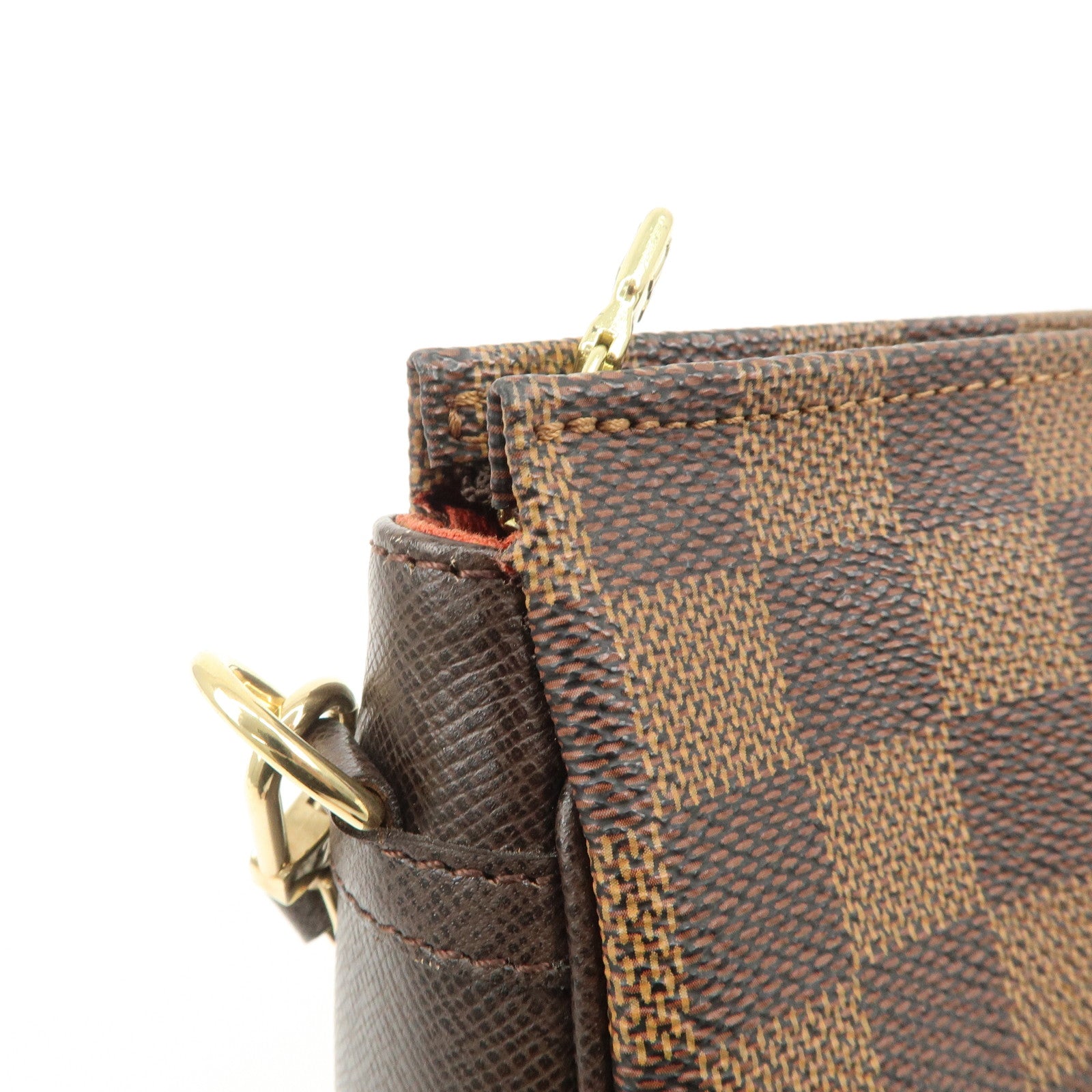 Louis Vuitton Damier Trousse Makeup Accessory Pouch Brown N51982 Used