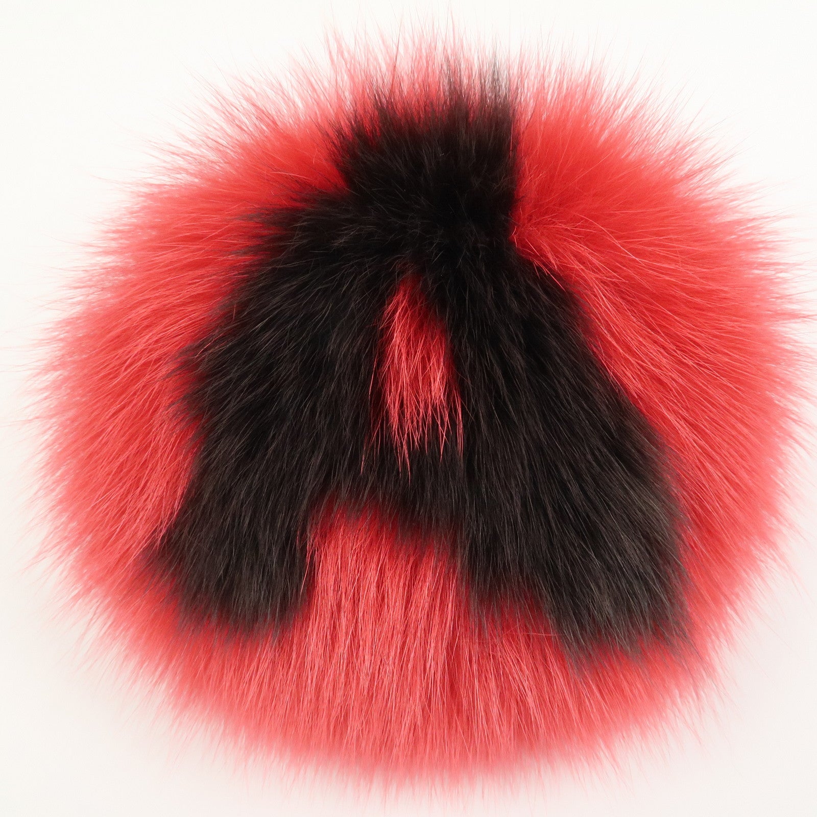 FENDI ABCHARM Inicial A Fur Pom Pom Charm Key Chain Bag Charm Red