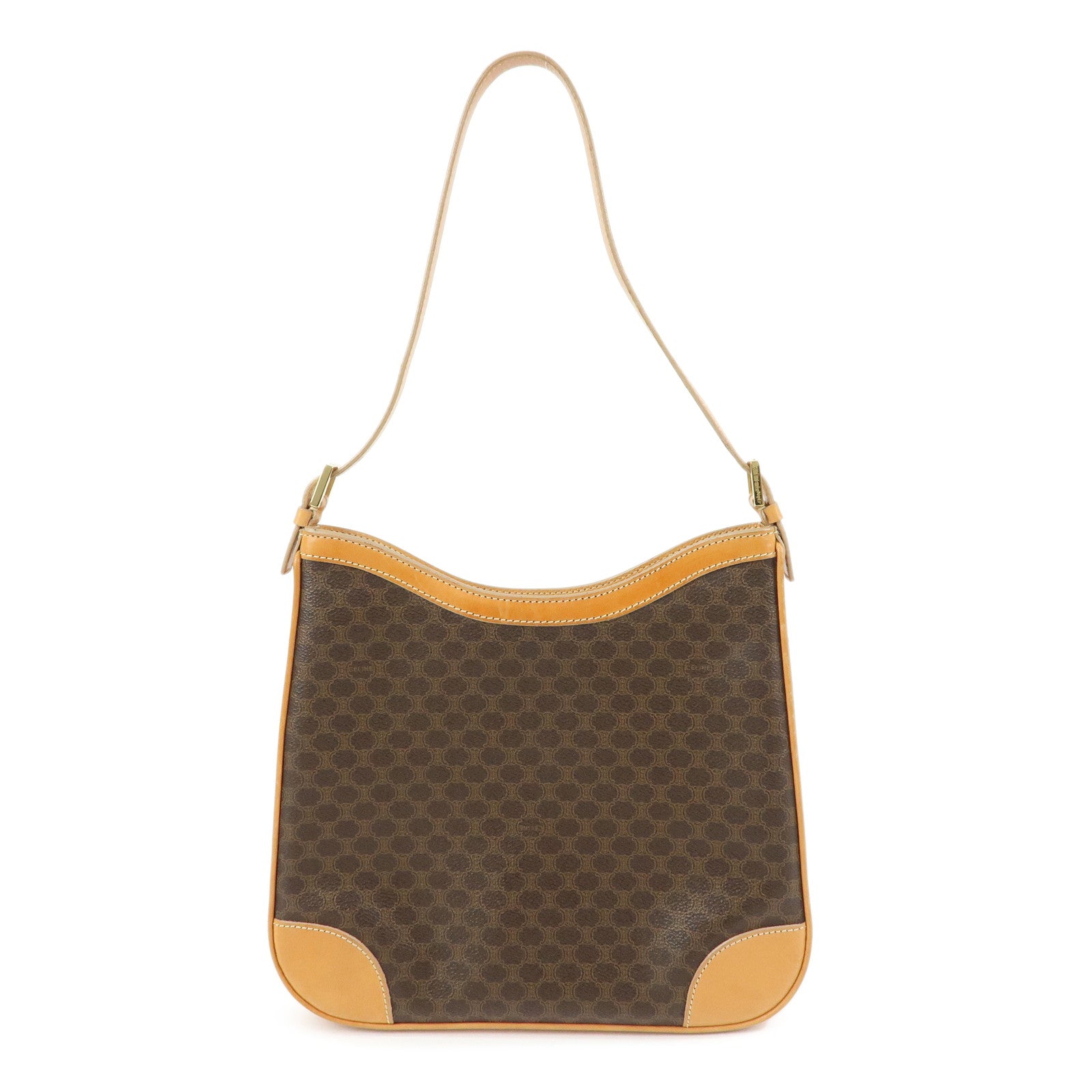 CELINE Macadam PVC Leather Shoulder Bag Hand Bag Brown