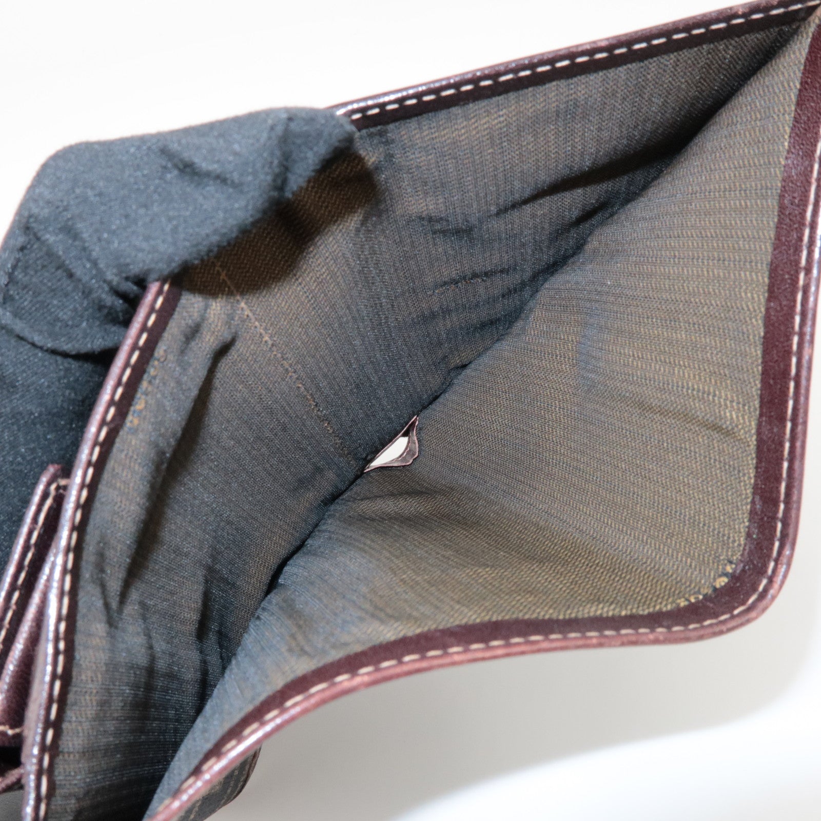 FENDI Zucca Set of 2 Canvas Leather Wallet Brown Black 8M0029 2270 Used