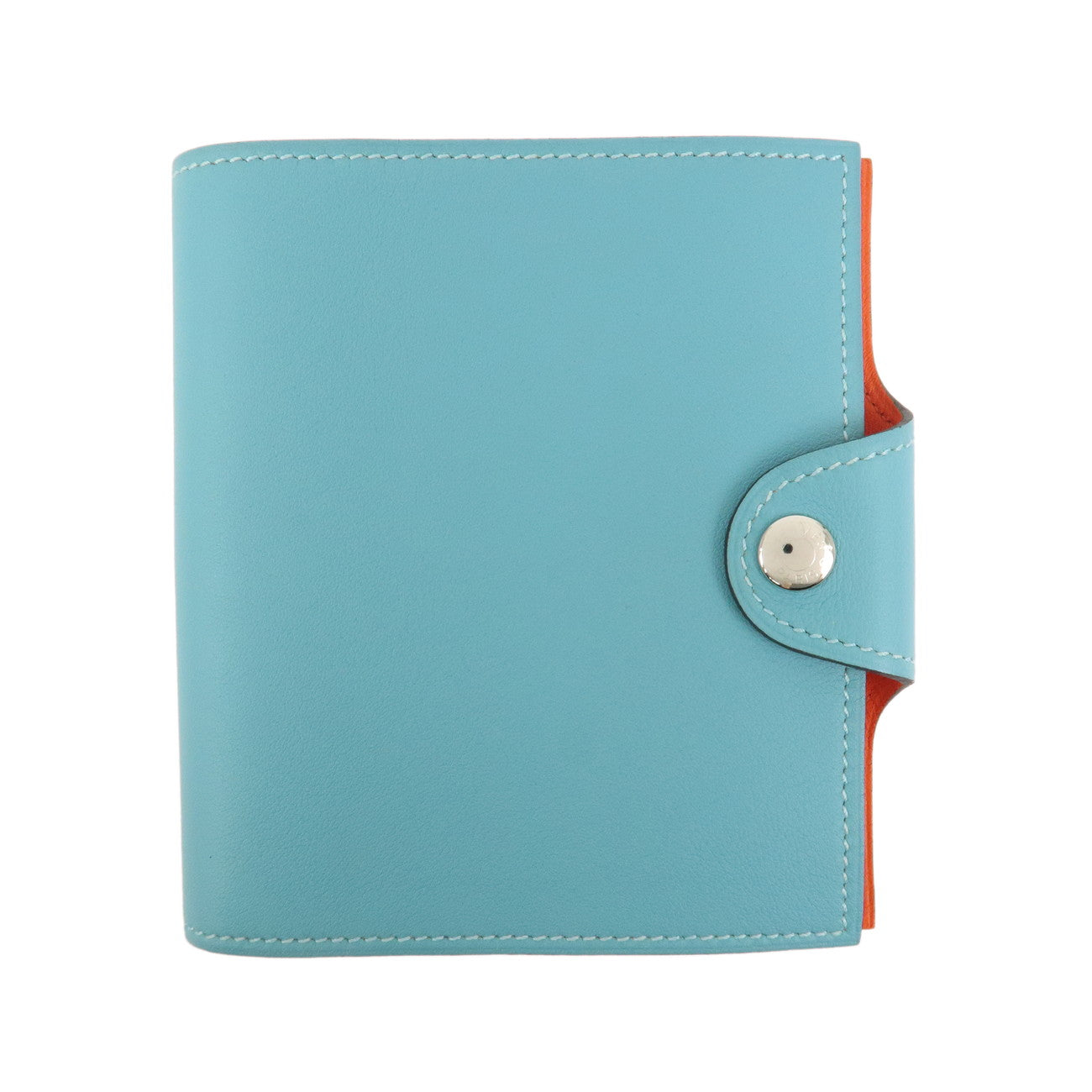 HERMES Ulysse PM Leather Agenda Planner Cover Light Blue Orange