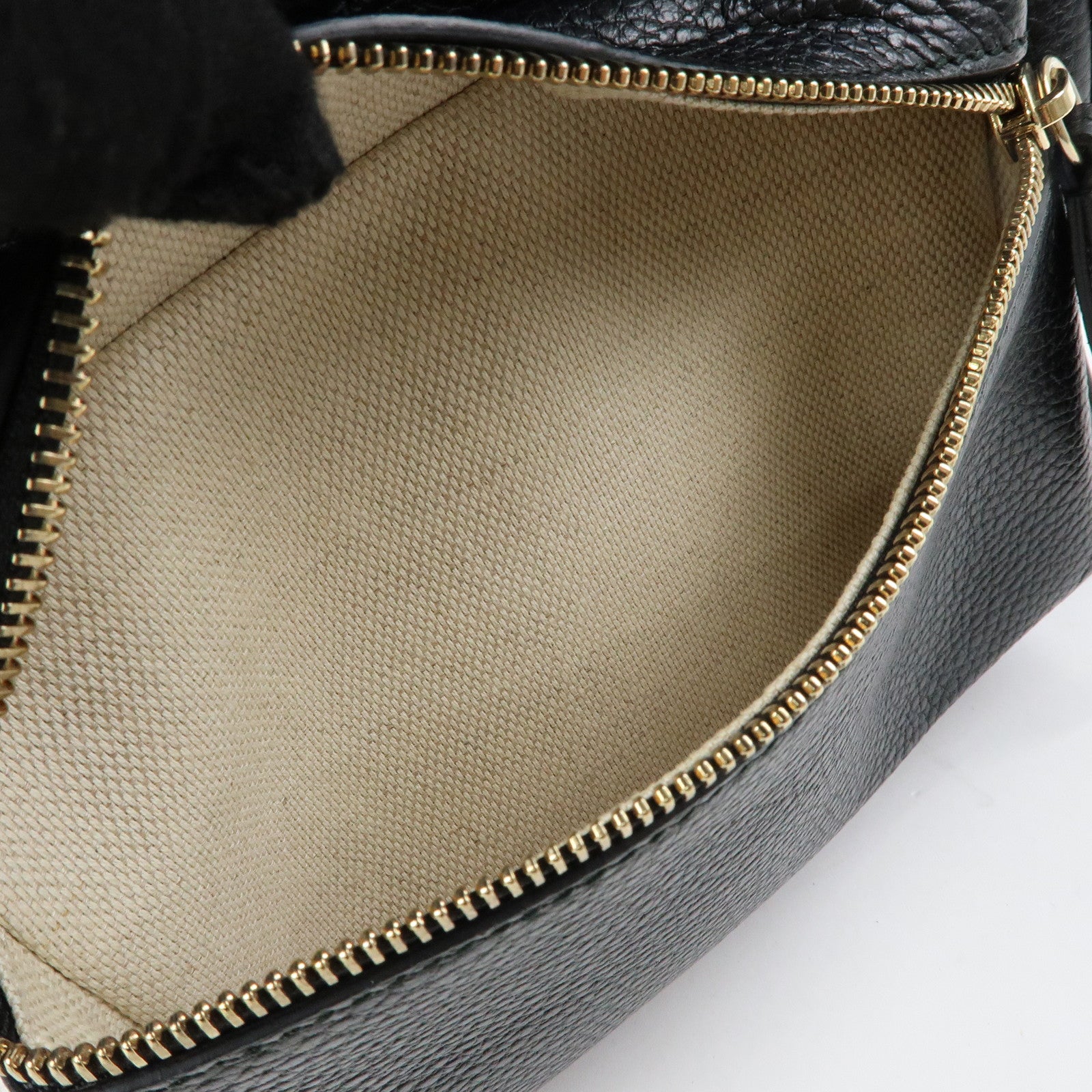 GUCCI SOHO Interlocking G Leather Backpack Rucksack Black 431570