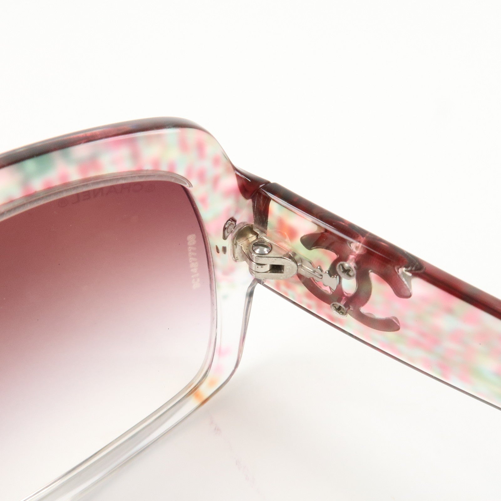 CHANEL COCO Mark Plastic Sunglasses 56□19 Multicolor 5221-A Used