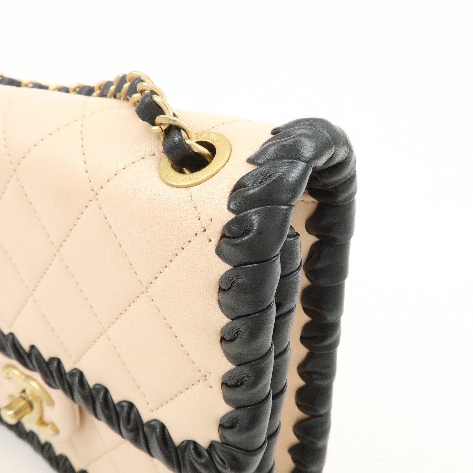 CHANEL Matelasse Mini Flap Lamb Skin Chain Shoulder Bag AS2495