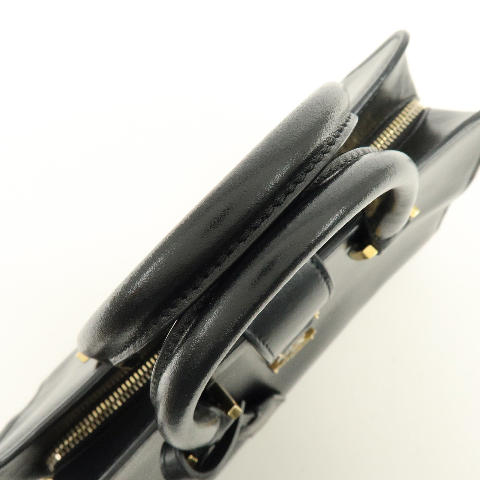 SAINT LAURENT PARIS Baby Cabas Cassandra Leather Hand Bag Black