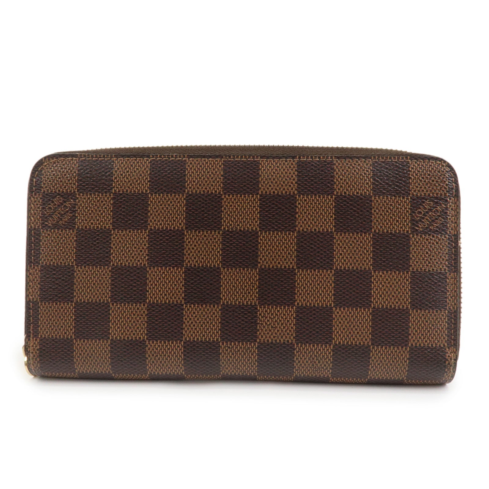 Louis Vuitton Damier Canvas Zippy Wallet Old Style Brown N60015