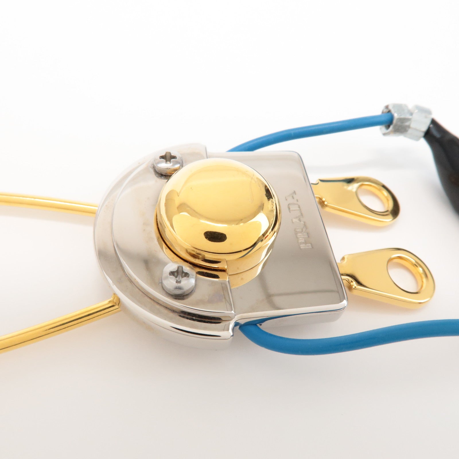 PRADA Metal Robot Bag Key Charm Key Chain Silver Gold