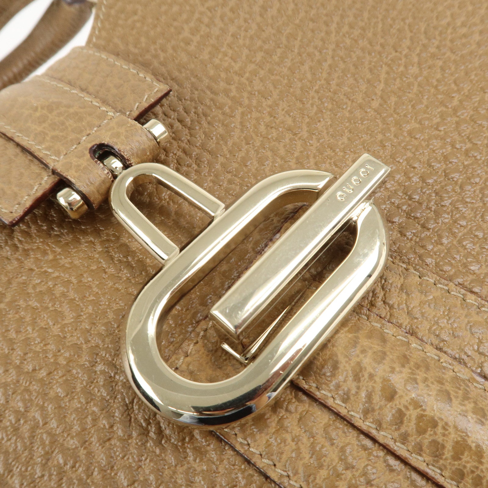 GUCCI Leather Shoulder Bag Hand Bag Brown 130995