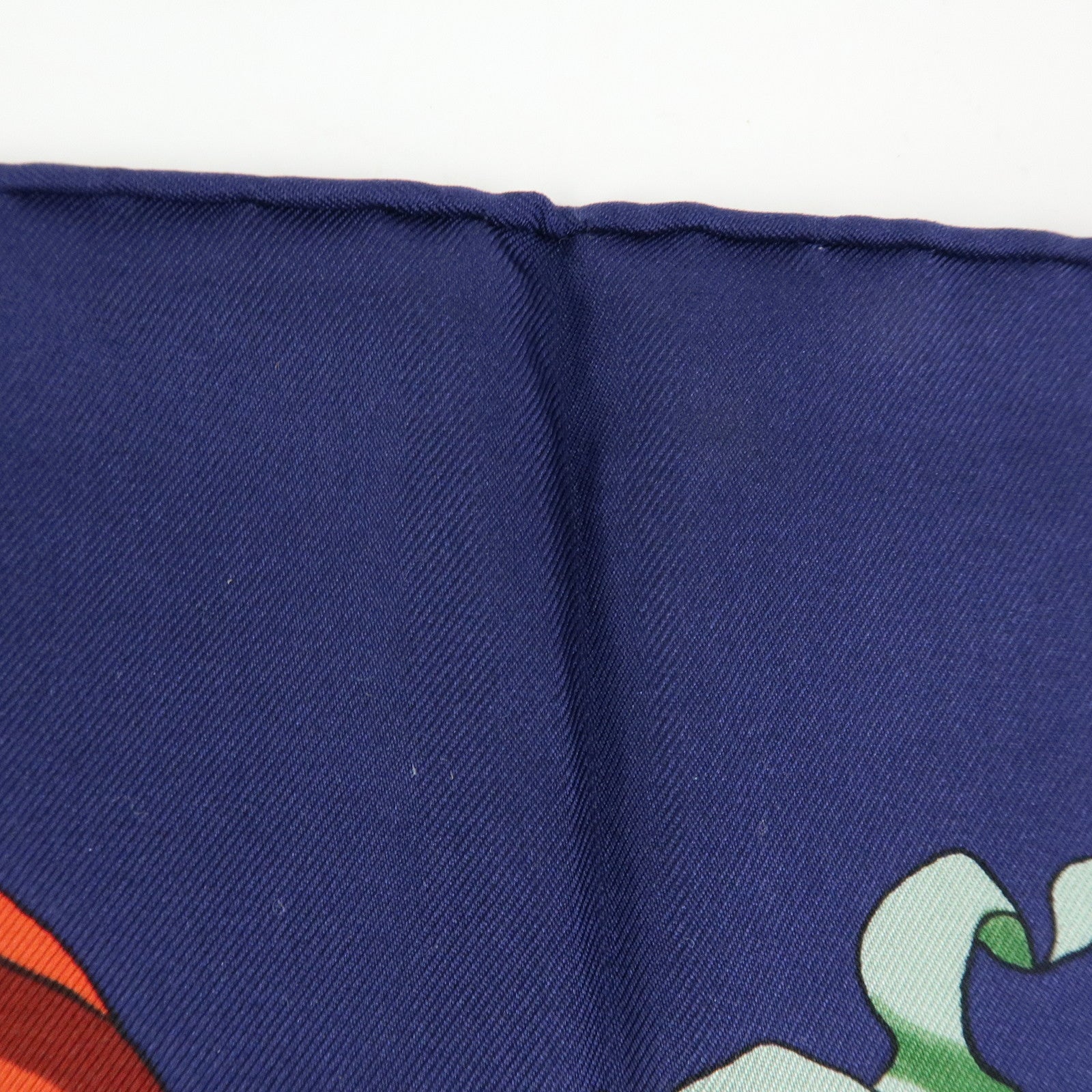 HERMES Carre 90 Silk 100% Scarf PAVOIS Navy Red
