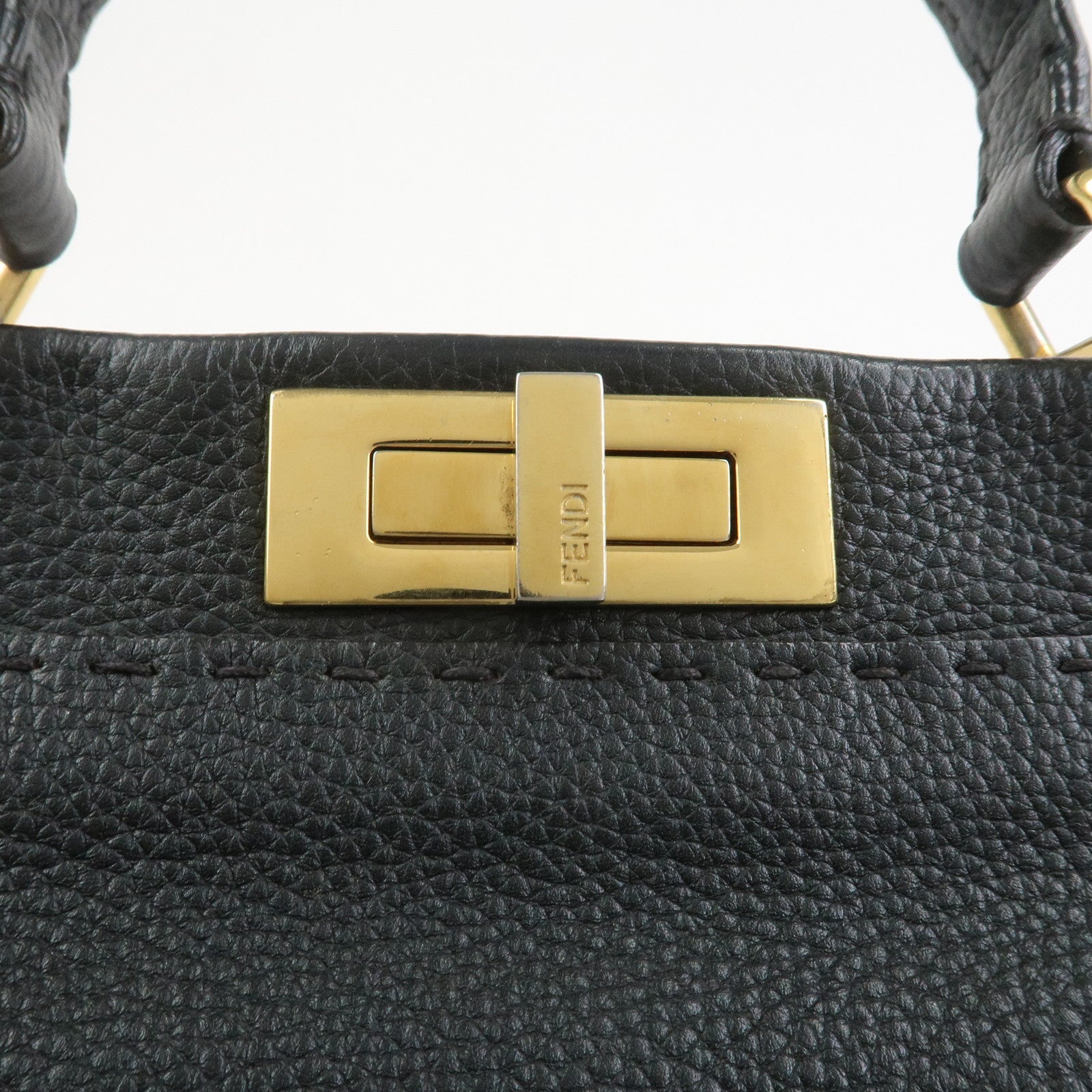FENDI Selleria Peekaboo Leather 2Way Bag Hand Bag Shoulder Bag