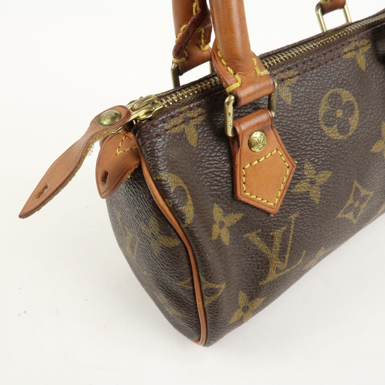 Louis Vuitton Monogram Mini Speedy Hand Bag Brown M41534
