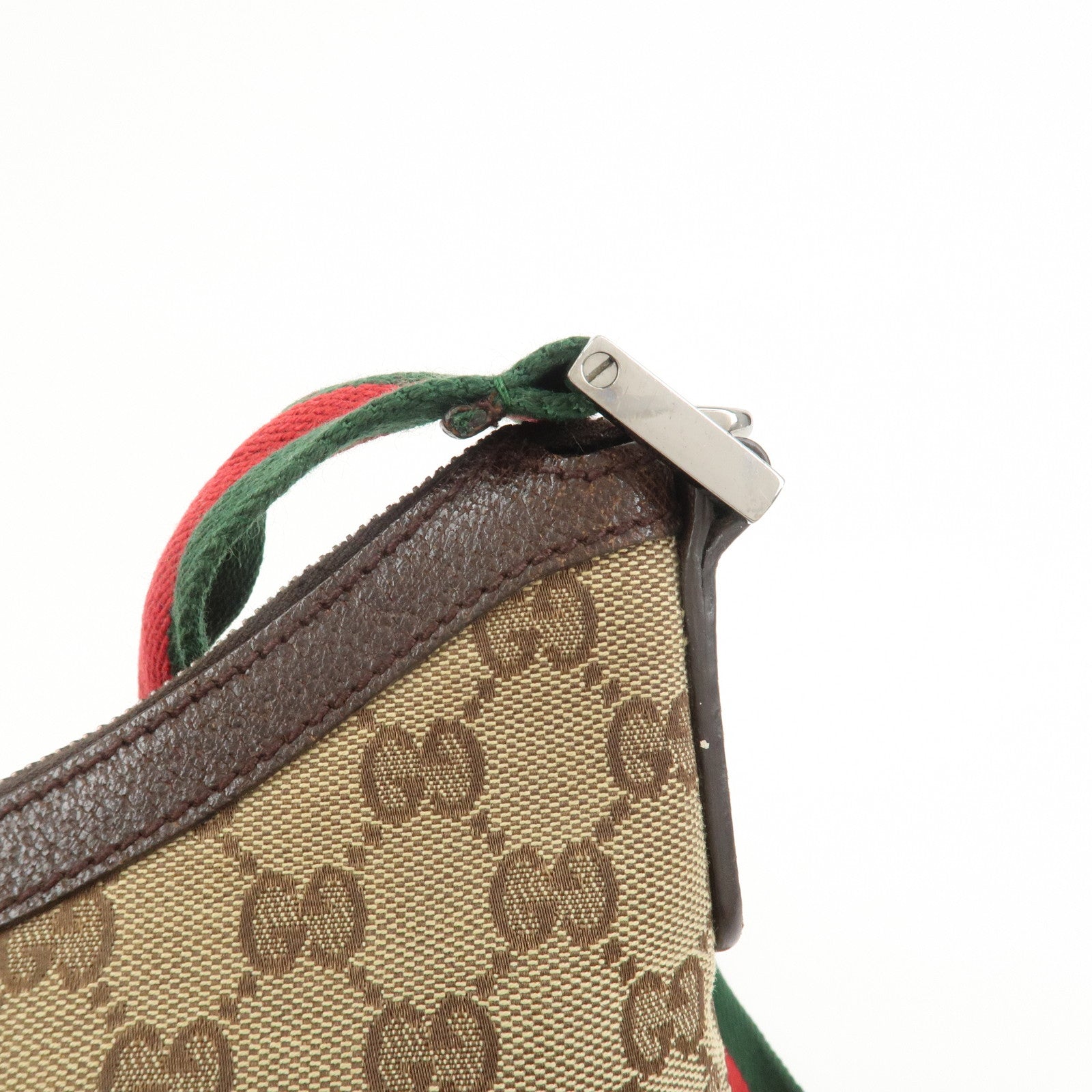 GUCCI Sherry GG Canvas Leather Shoulder Bag Beige Brown 181092